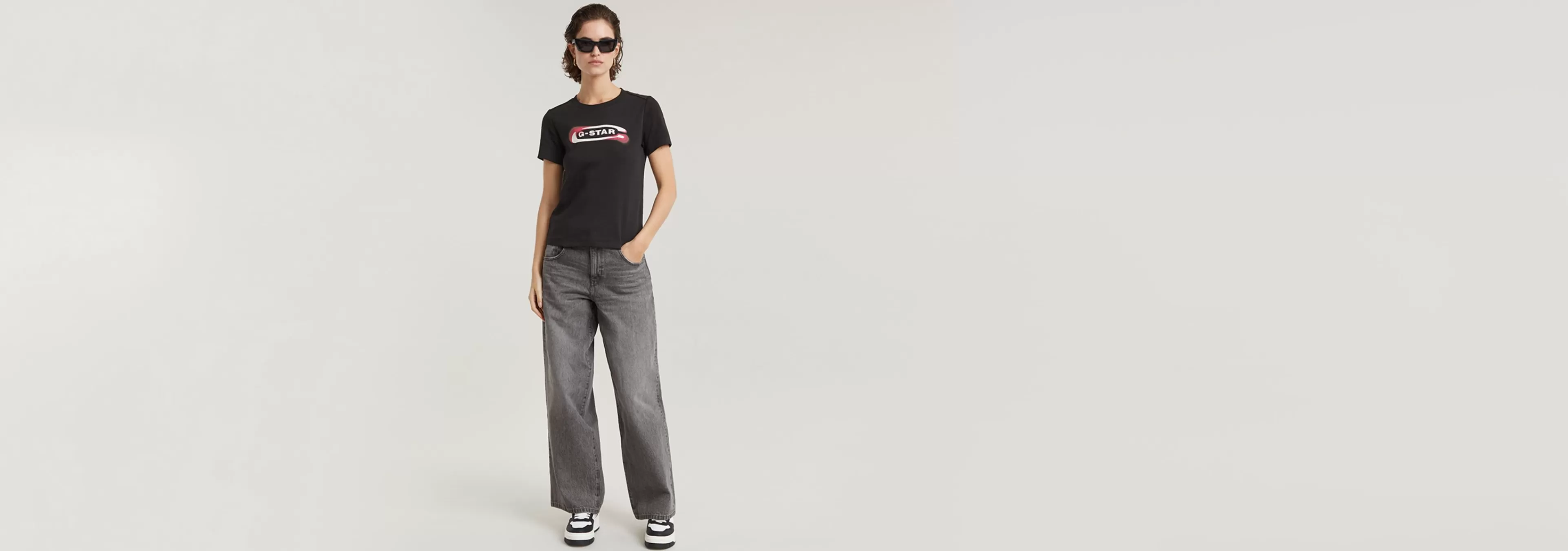 Clearance G-Star Old Skool Logo Top dark black
