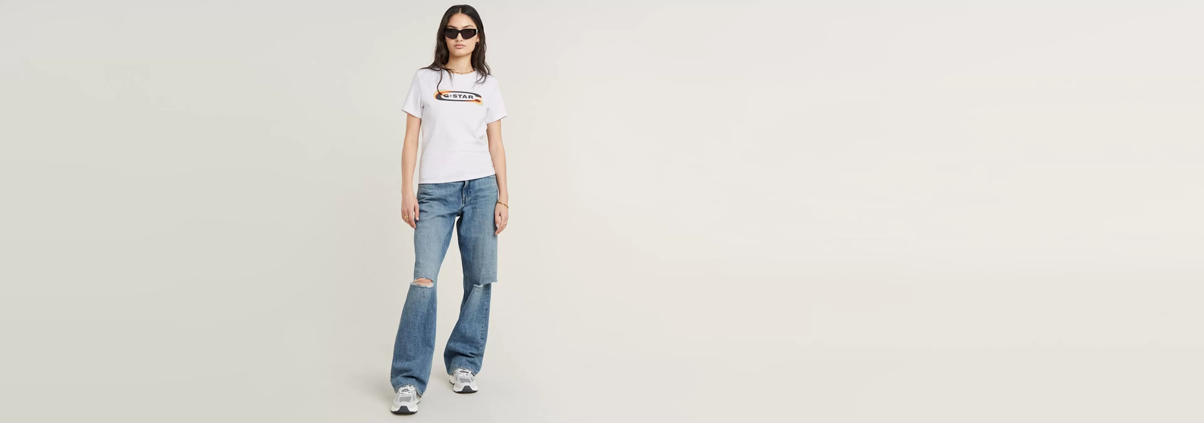Sale G-Star Old Skool Logo Top white