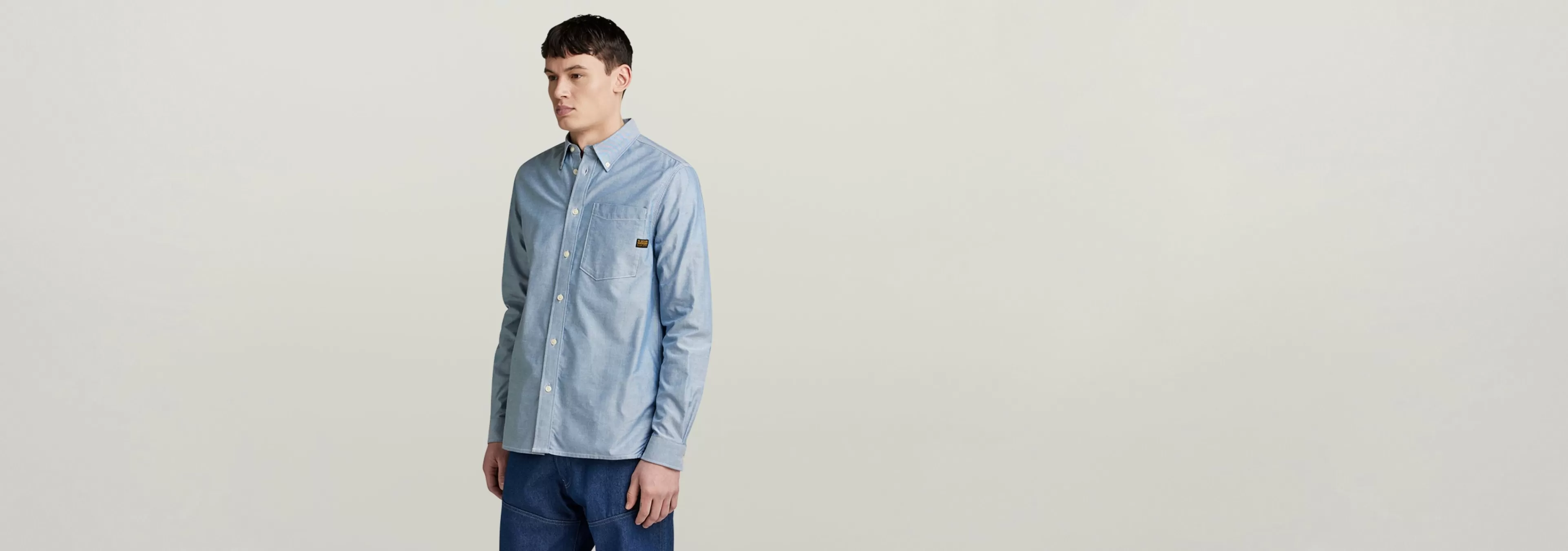 Clearance G-Star One Pocket Regular Shirt nitro/white oxford