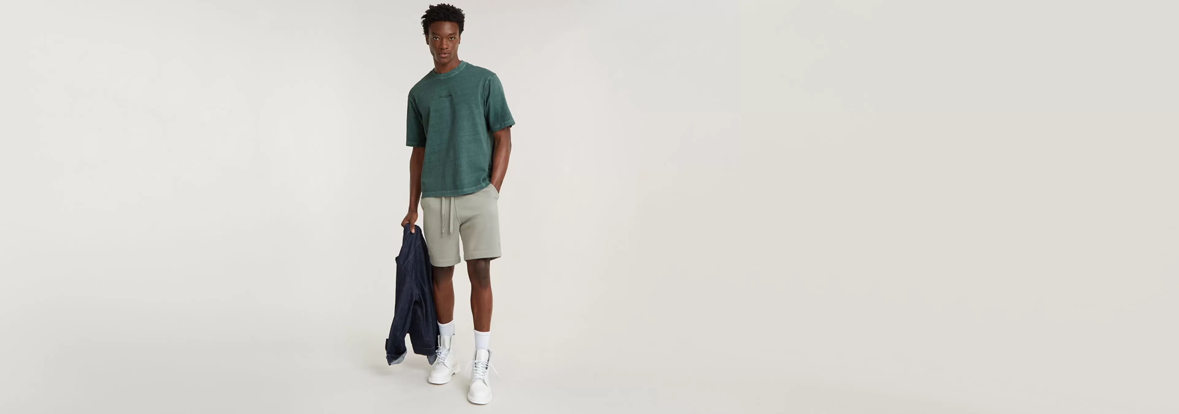 Outlet G-Star Overdyed Center Chest Boxy T-Shirt blue spruce gd