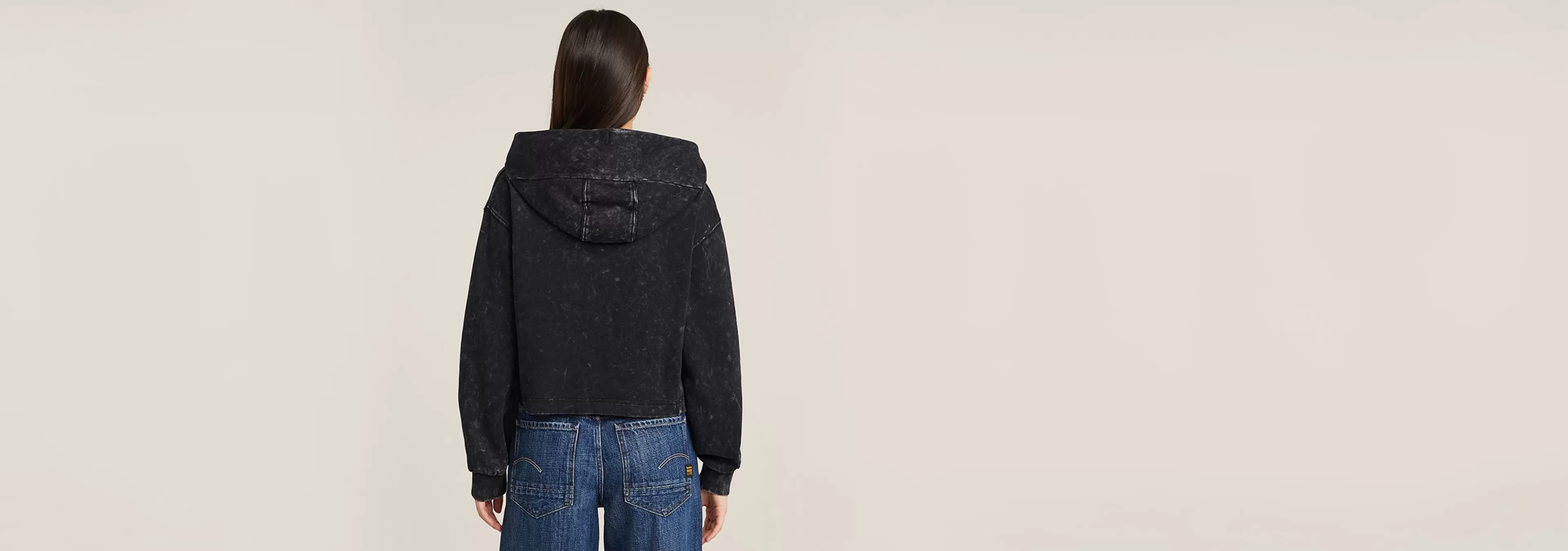 Online G-Star Overdyed Loose Hoodie dark black garment dyed