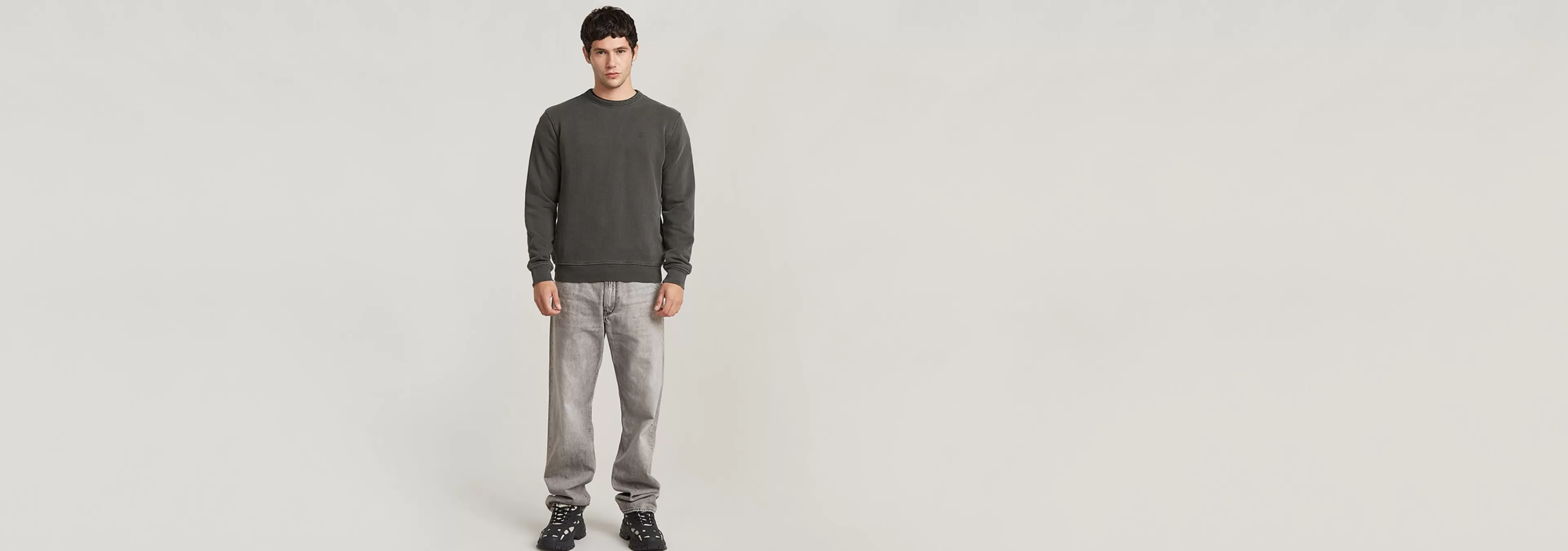 Discount G-Star Overdyed Sweater dark black garment dyed