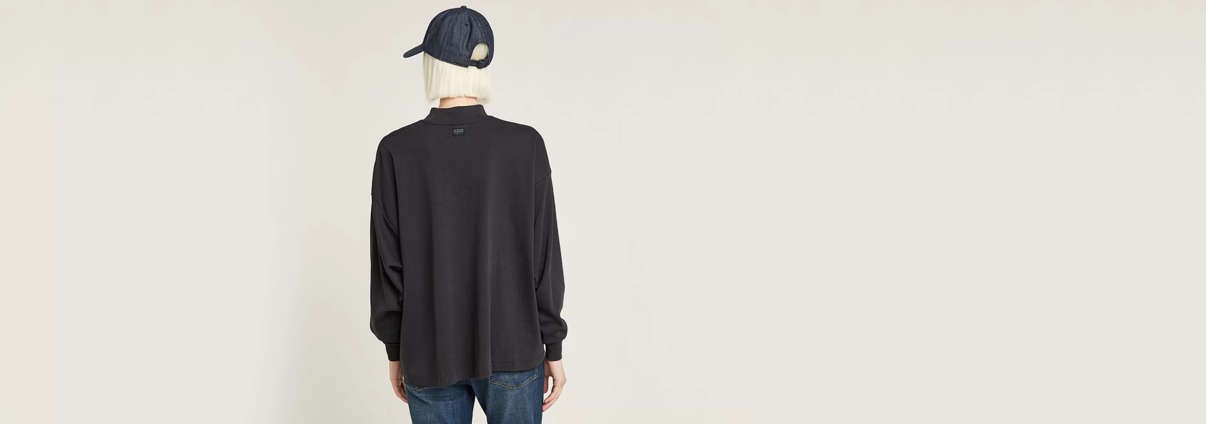 Store G-Star Oversized Moto Logo XXL Mock Top Shadow