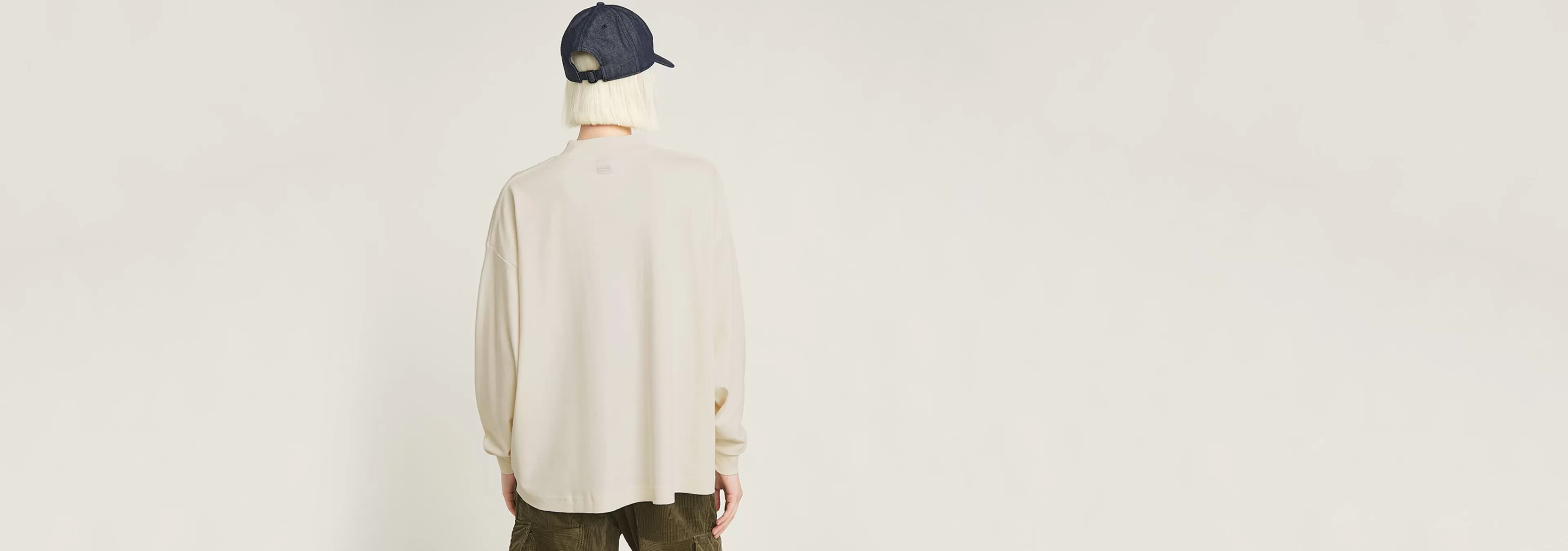 Best G-Star Oversized Moto Logo XXL Mock Top eggnog