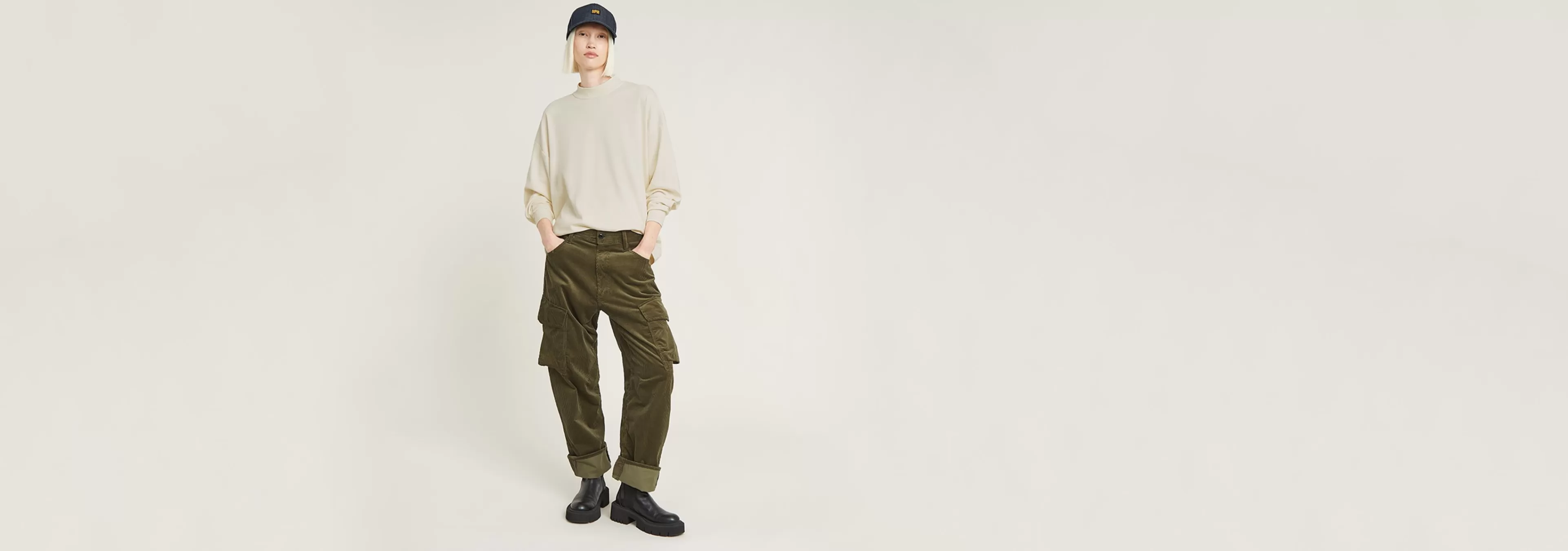 Best G-Star Oversized Moto Logo XXL Mock Top eggnog