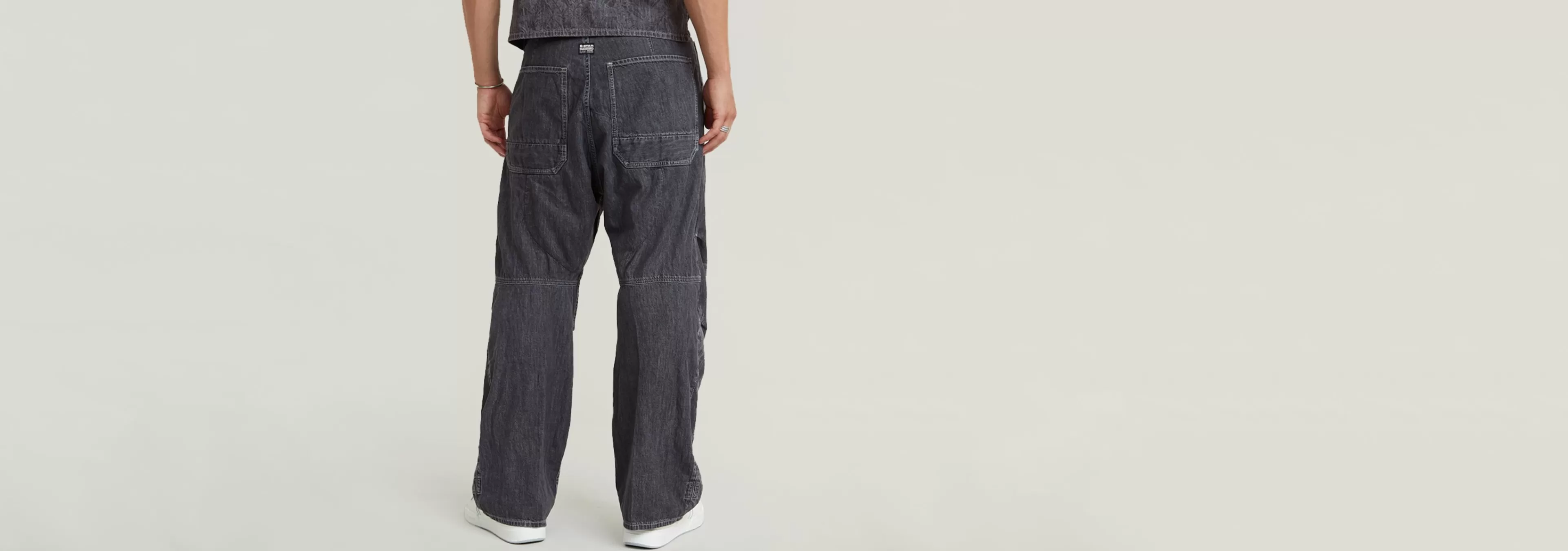 Discount G-Star Palm Pleated Denim Broek faded acero grey
