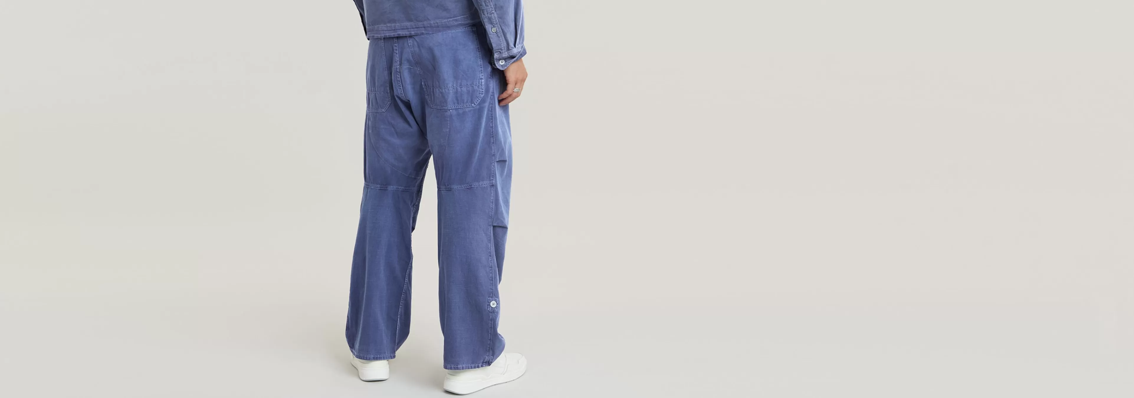 Sale G-Star Pleated Denim Broek faded ciel blue gd