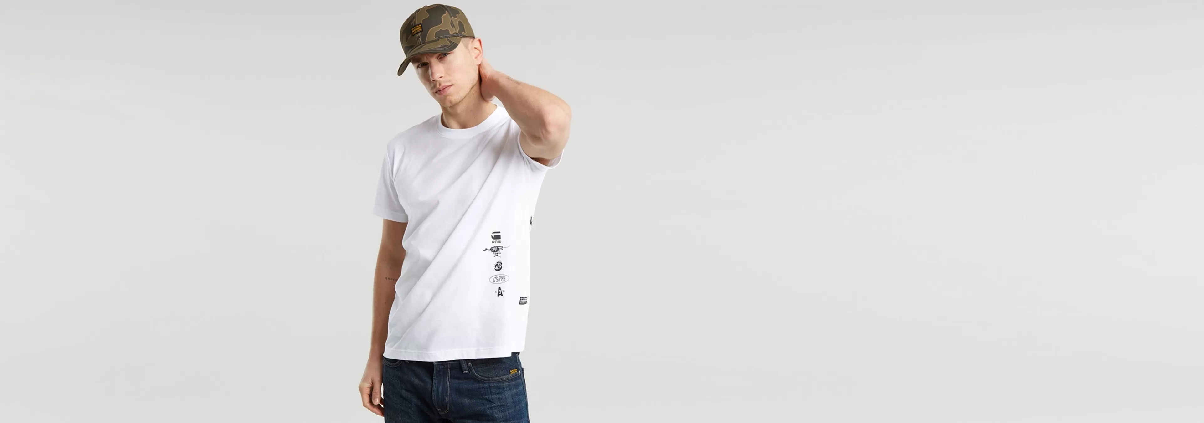 Discount G-Star Poster Back Graphic T-Shirt white