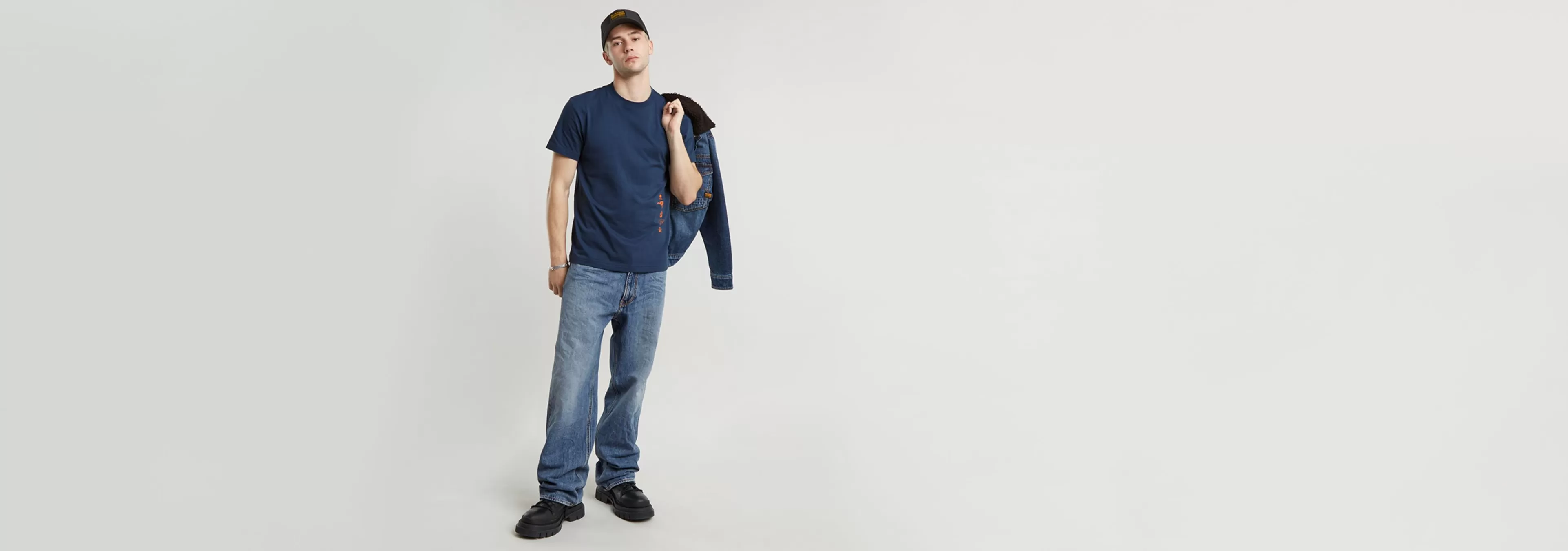 Online G-Star Poster Back Graphic T-Shirt dk sea blue