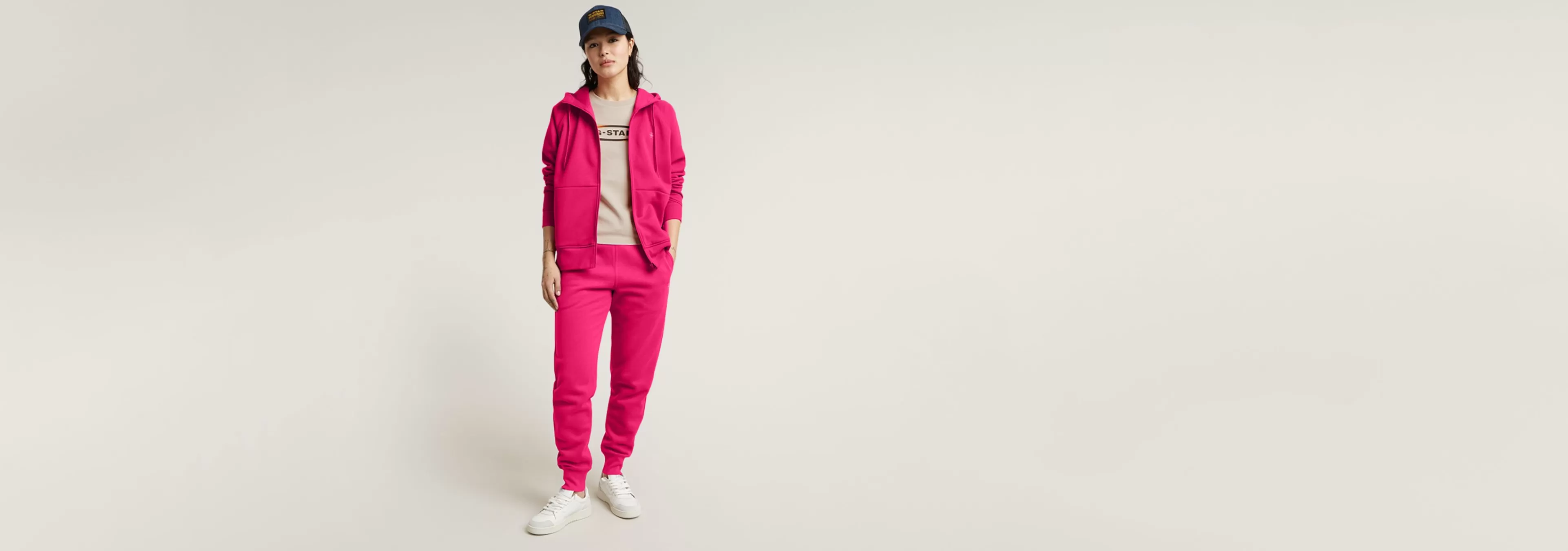 Clearance G-Star Premium Core 2.1 Hoodie Met Rits pink peacock
