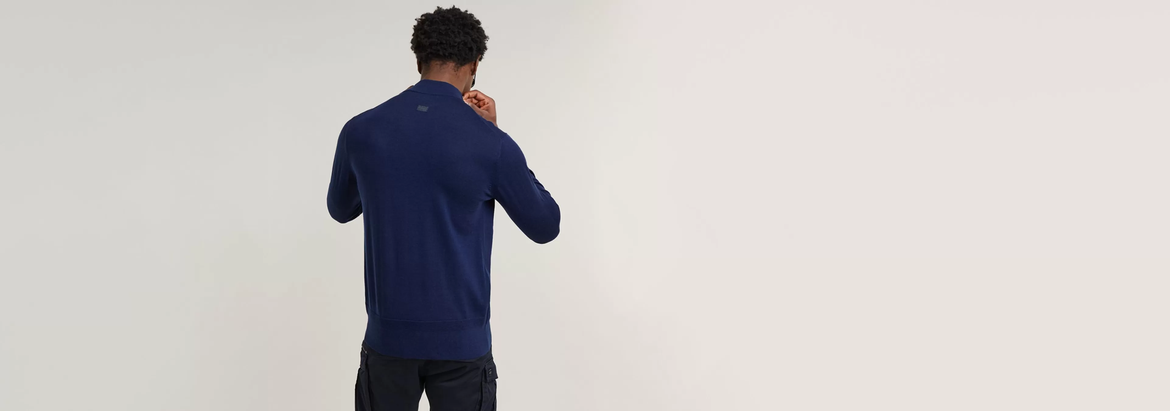 Sale G-Star Premium Core Gebreide Mock Neck Trui imperial blue