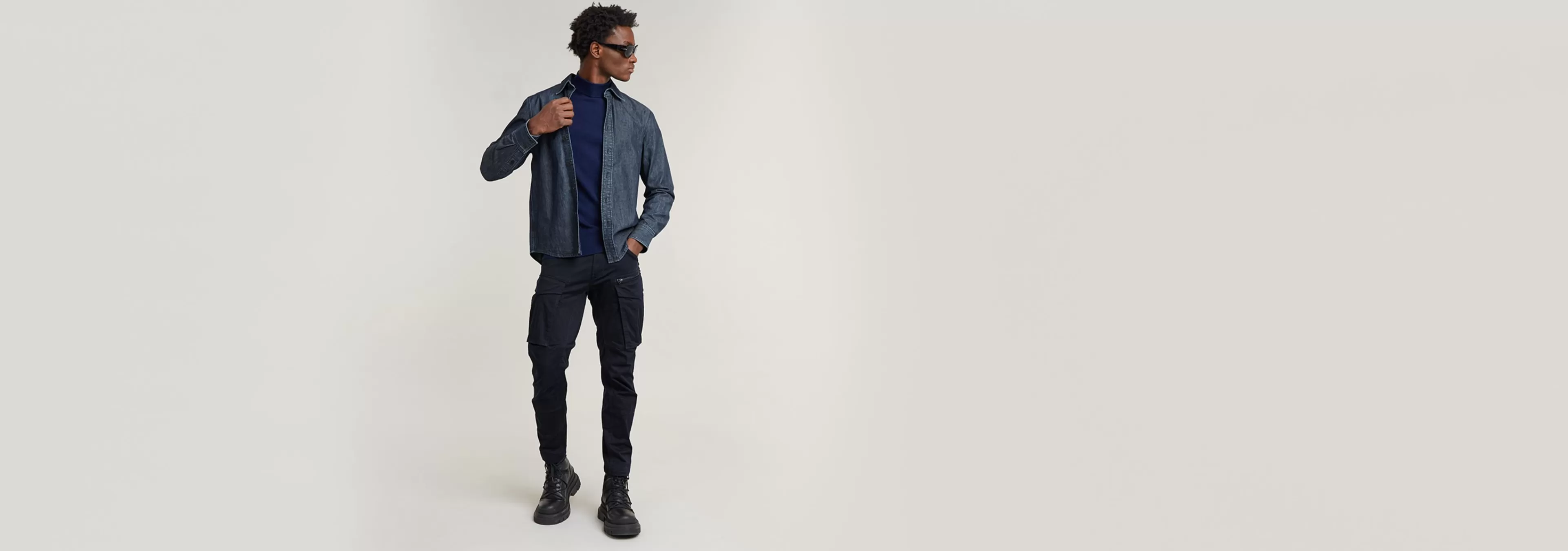 Sale G-Star Premium Core Gebreide Mock Neck Trui imperial blue