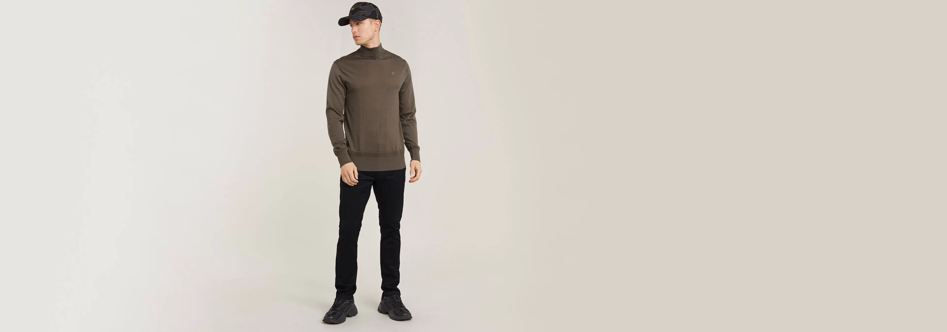 Sale G-Star Premium Core Gebreide Mock Neck Trui turf