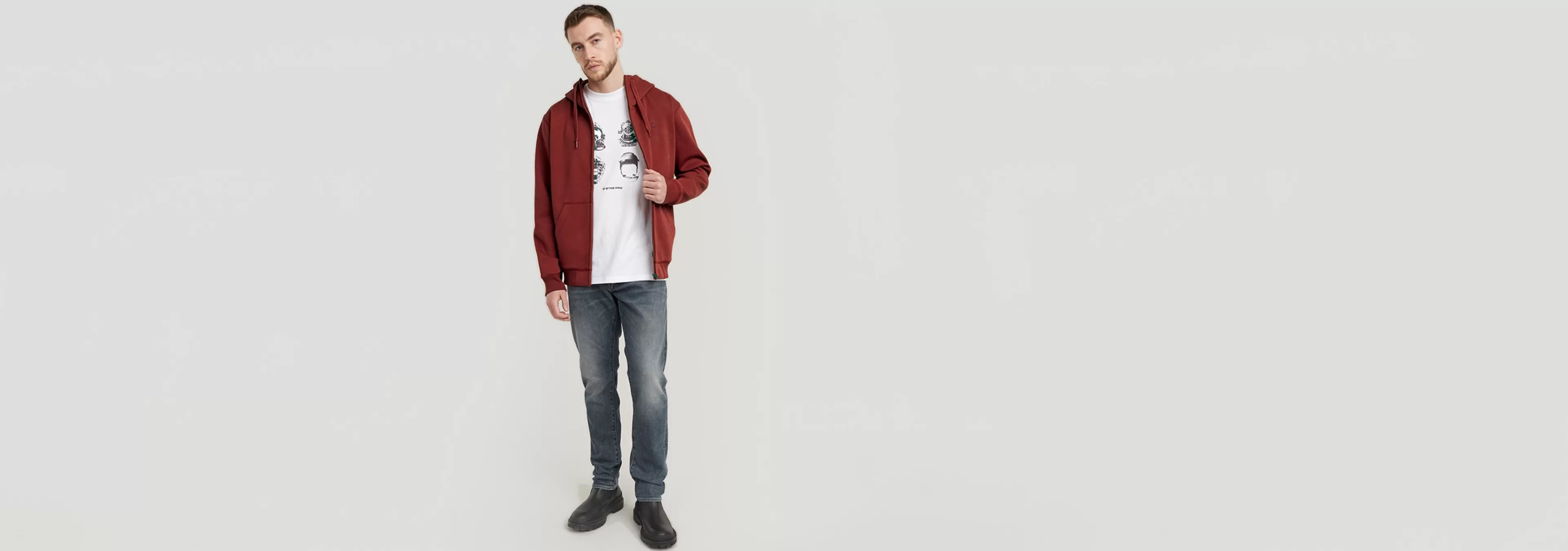 Online G-Star Premium Core Hoodie Met Rits dry red