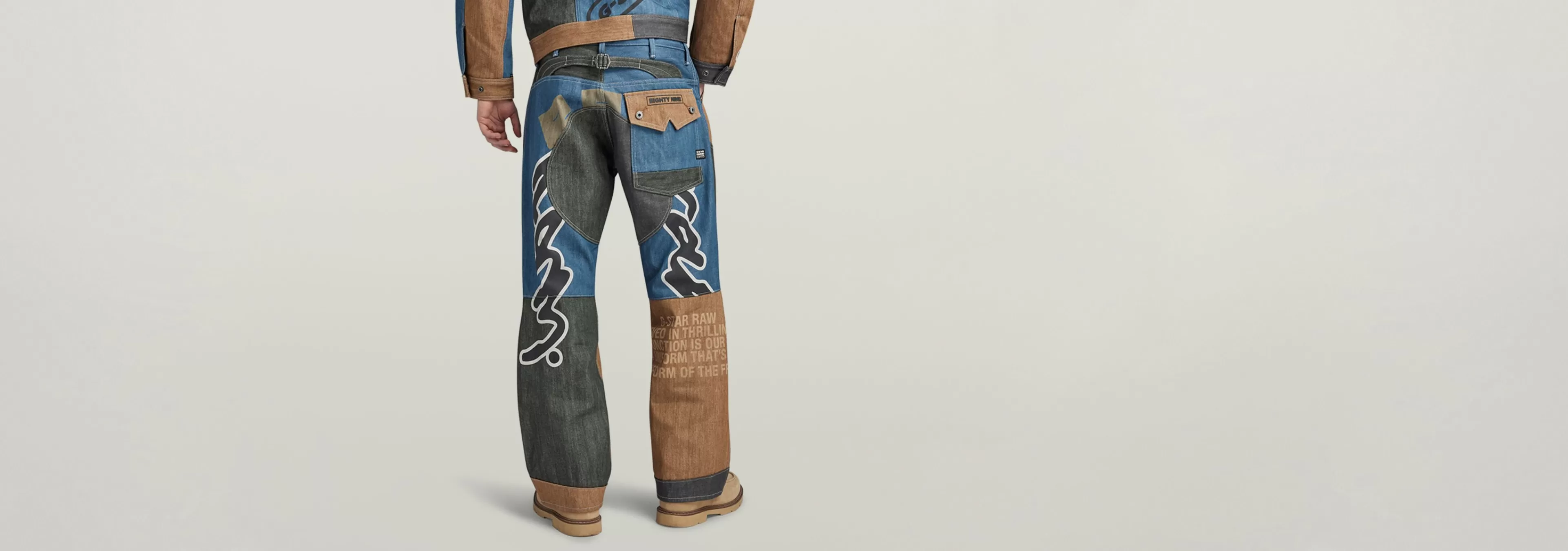 Discount G-Star Premium E Elwood 5620 Loose Jeans motor patchwork