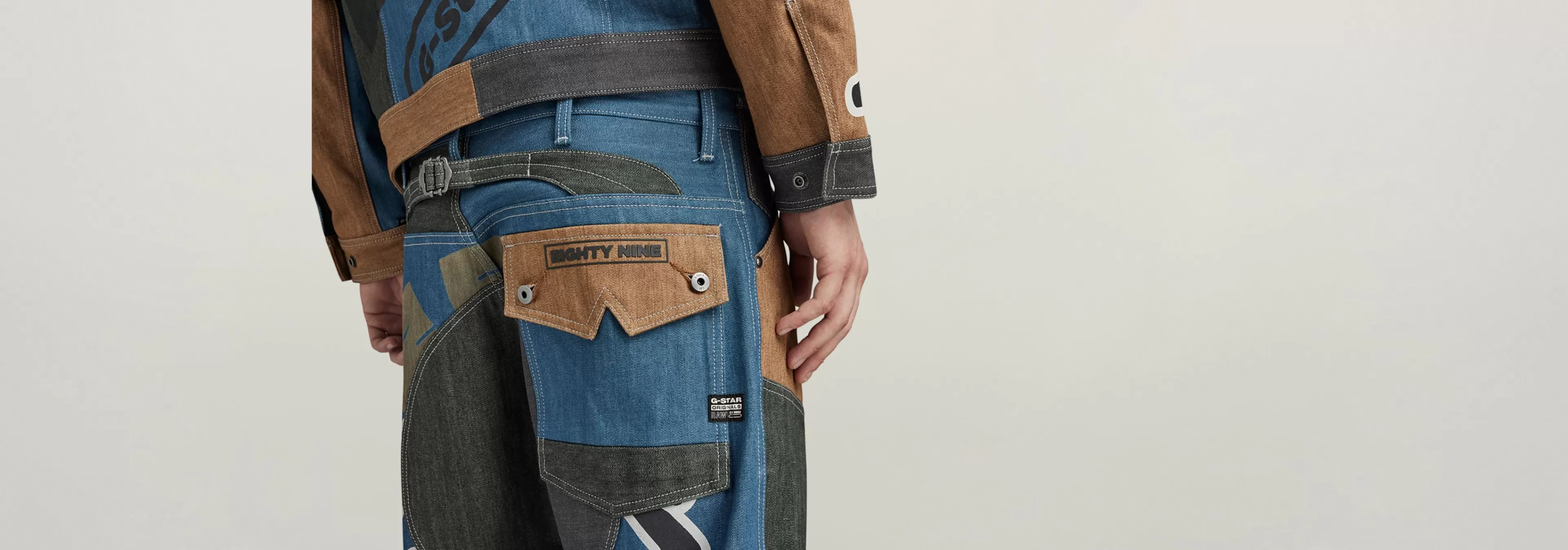 Discount G-Star Premium E Elwood 5620 Loose Jeans motor patchwork