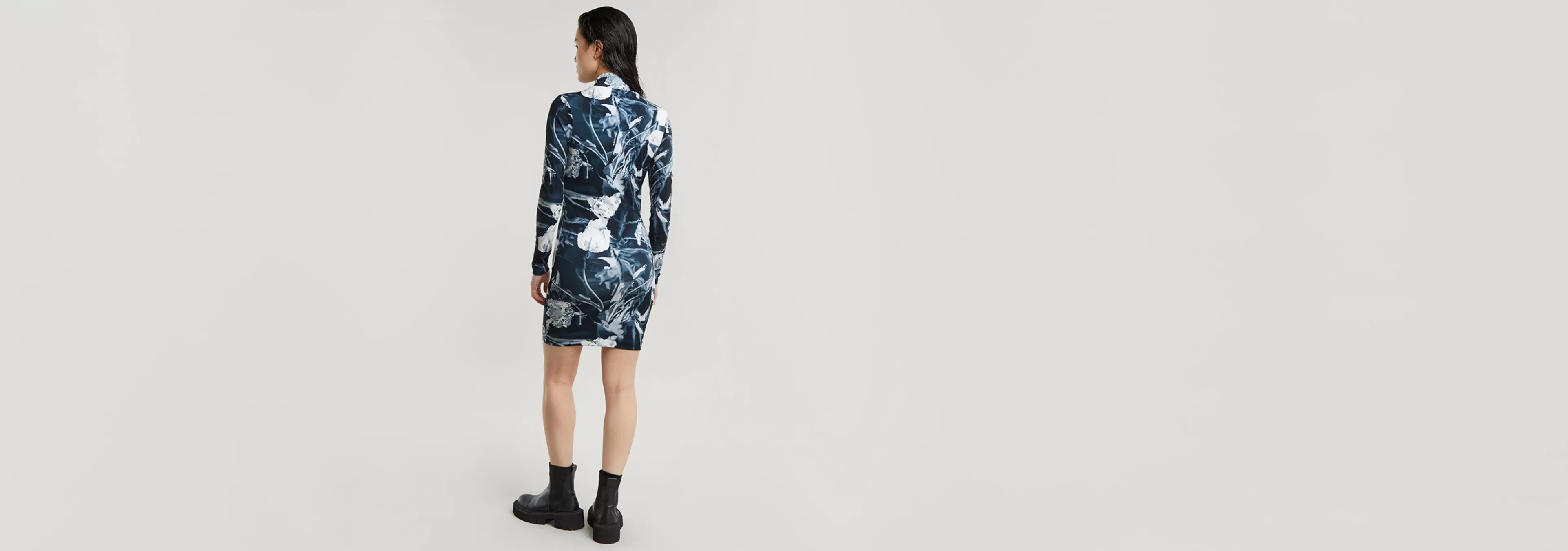 New G-Star Printed Slim Jurk white liquid layers