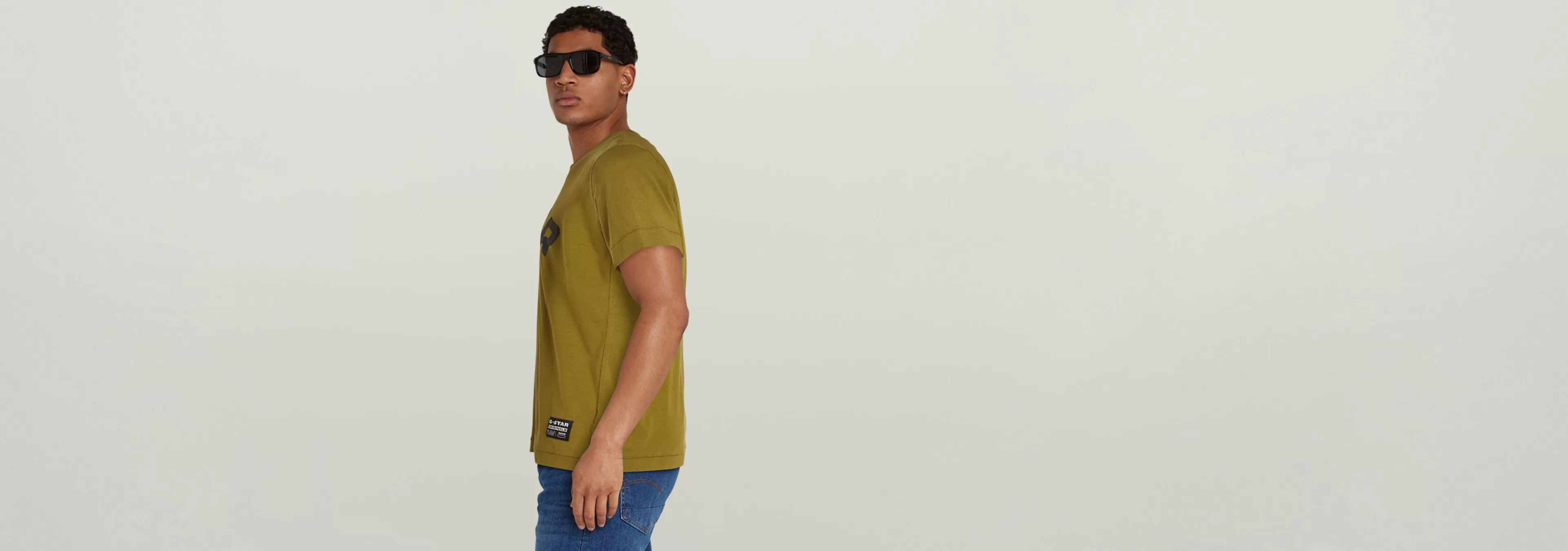 Fashion G-Star Puff Logo Slim T-Shirt avocado