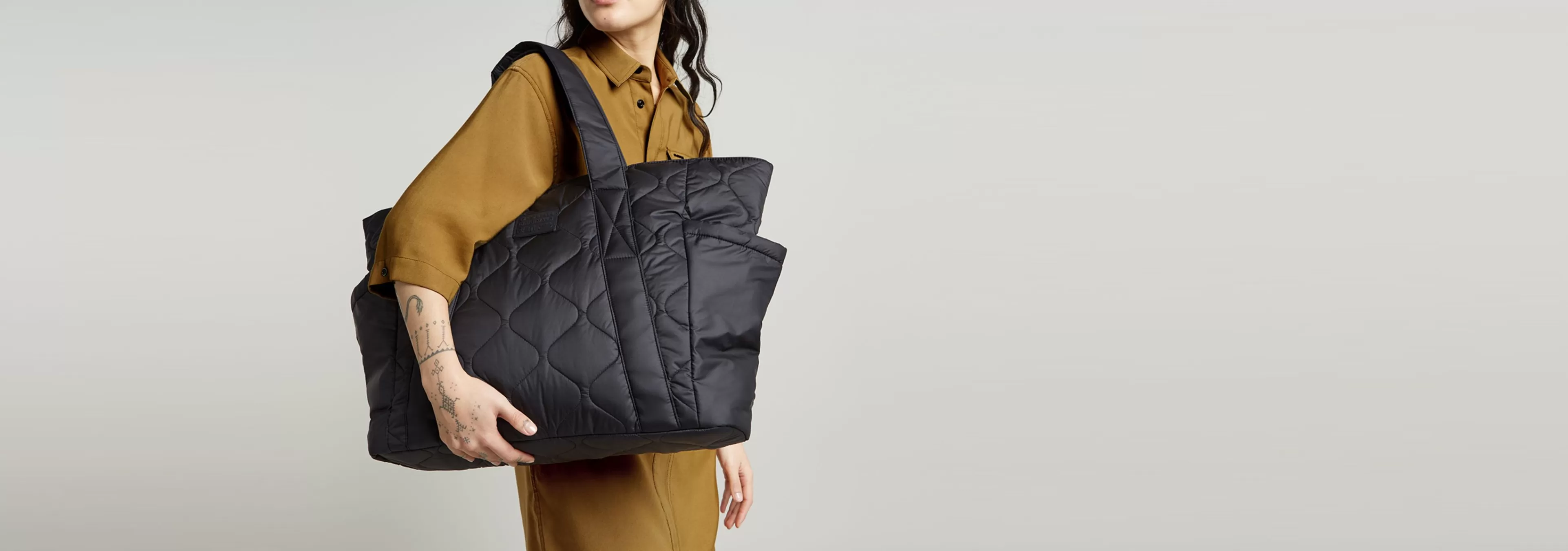 Hot G-Star Puffer Tote Bag dark black