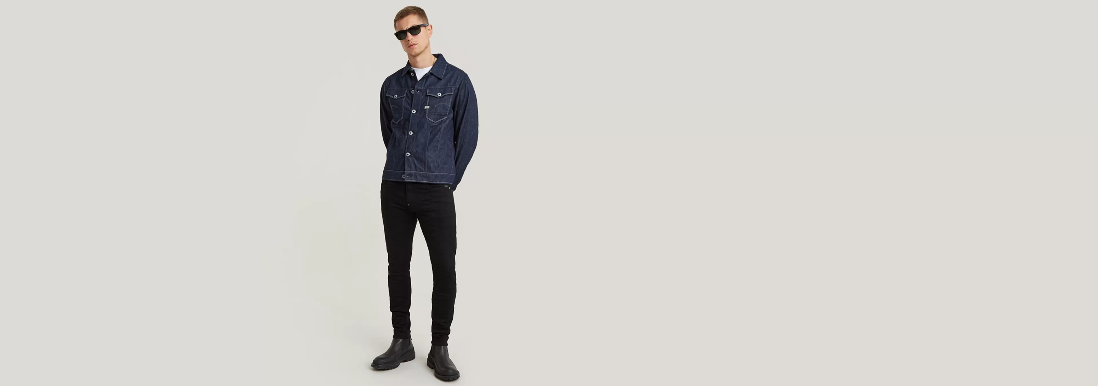 Shop G-Star Revend Skinny Jeans pitch black