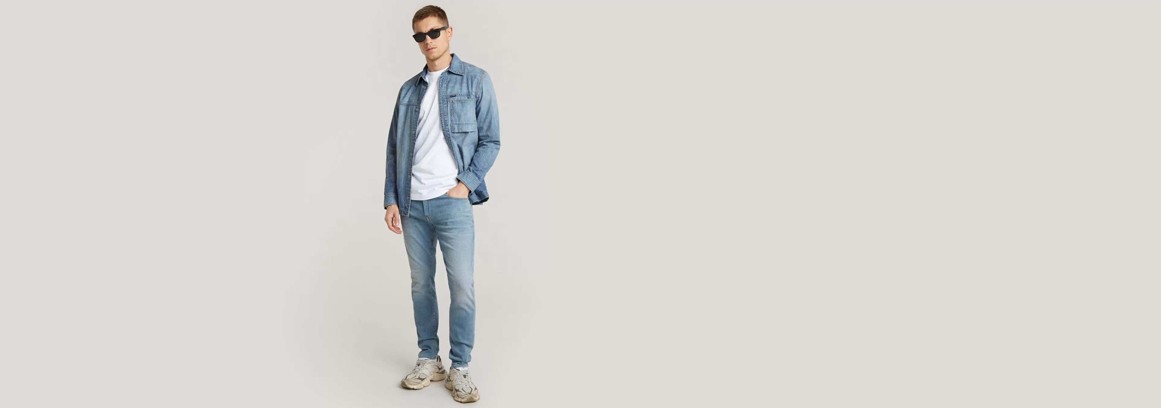Clearance G-Star Revend Skinny Jeans light indigo aged