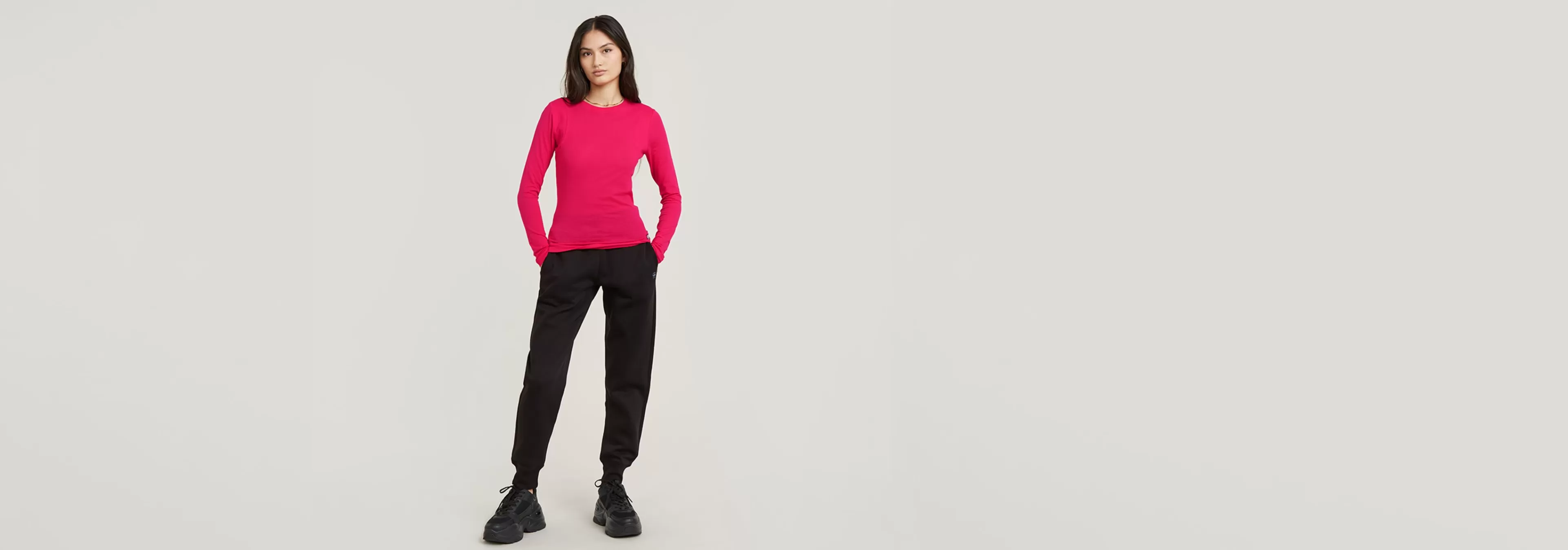 Outlet G-Star Ribbed Shoulder Panels Slim Top pink peacock