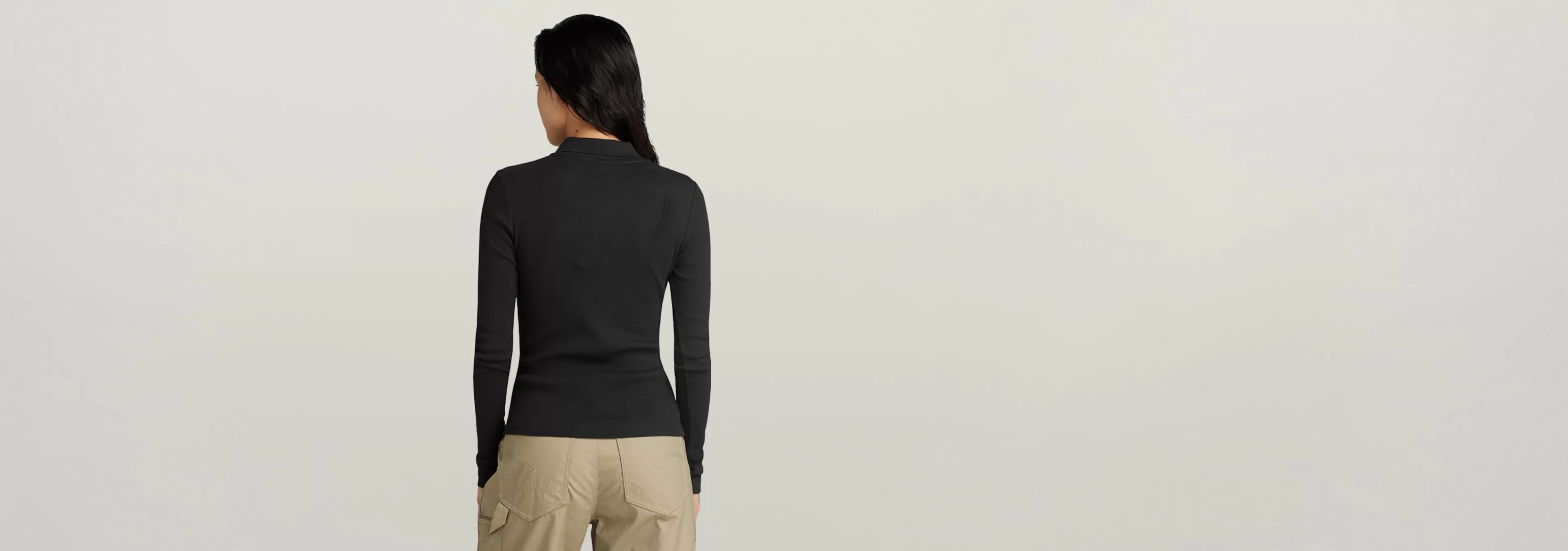 Shop G-Star Ribbed Slim Polo Top dark black