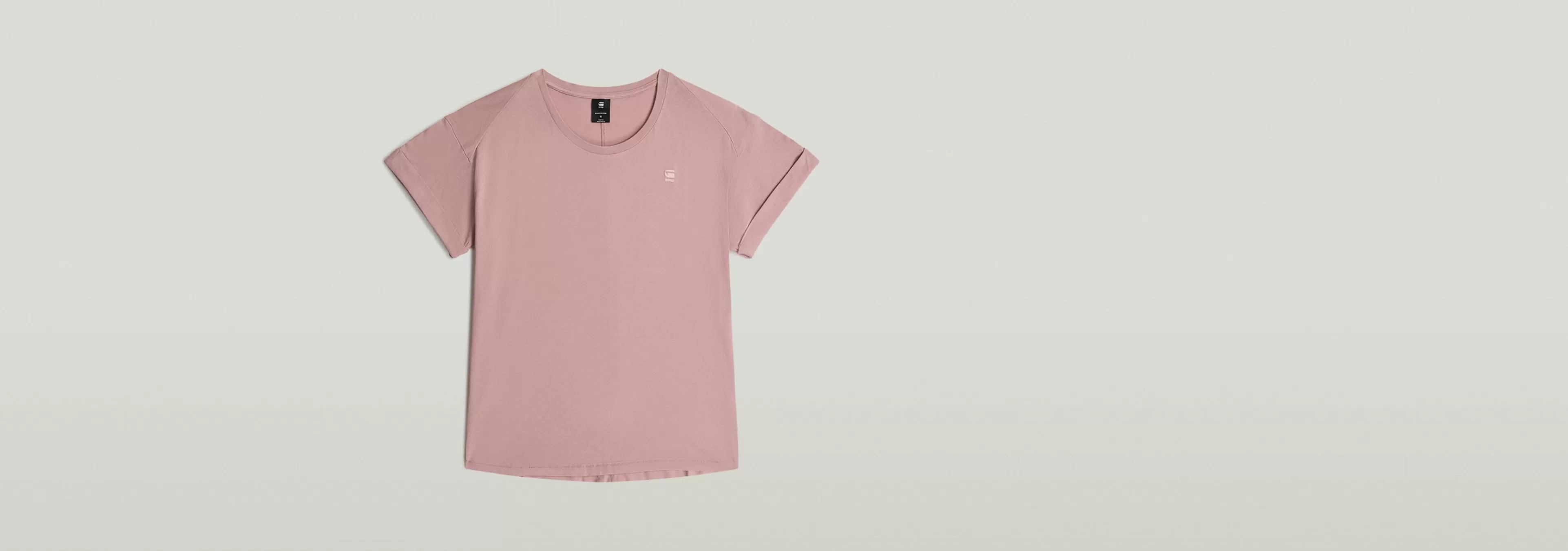 Cheap G-Star Rolled Up Sleeve Boyfriend Top Light Berry Mist