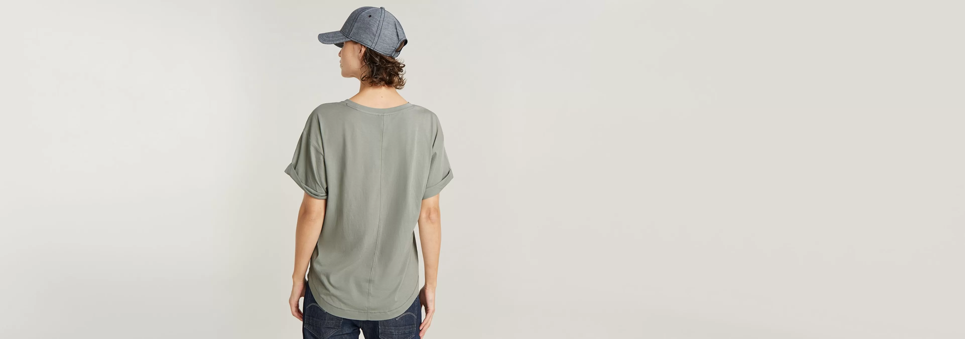 Shop G-Star Rolled Up Sleeve Boyfriend Top wrought iron