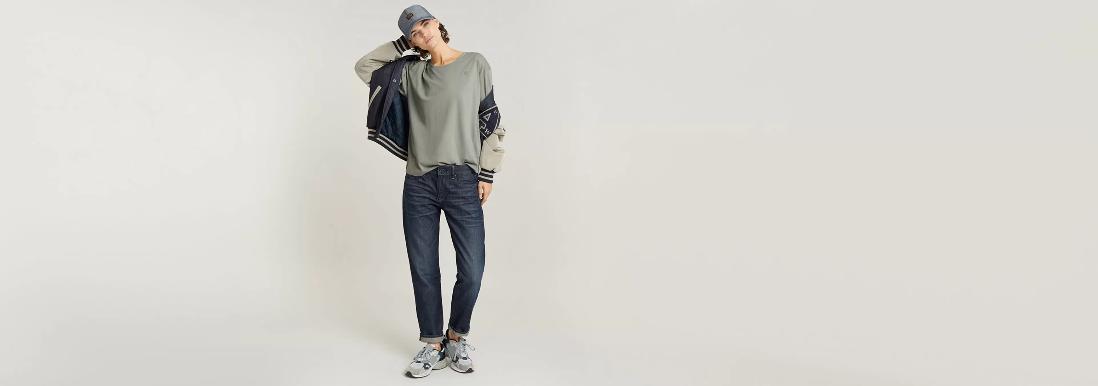 Shop G-Star Rolled Up Sleeve Boyfriend Top wrought iron