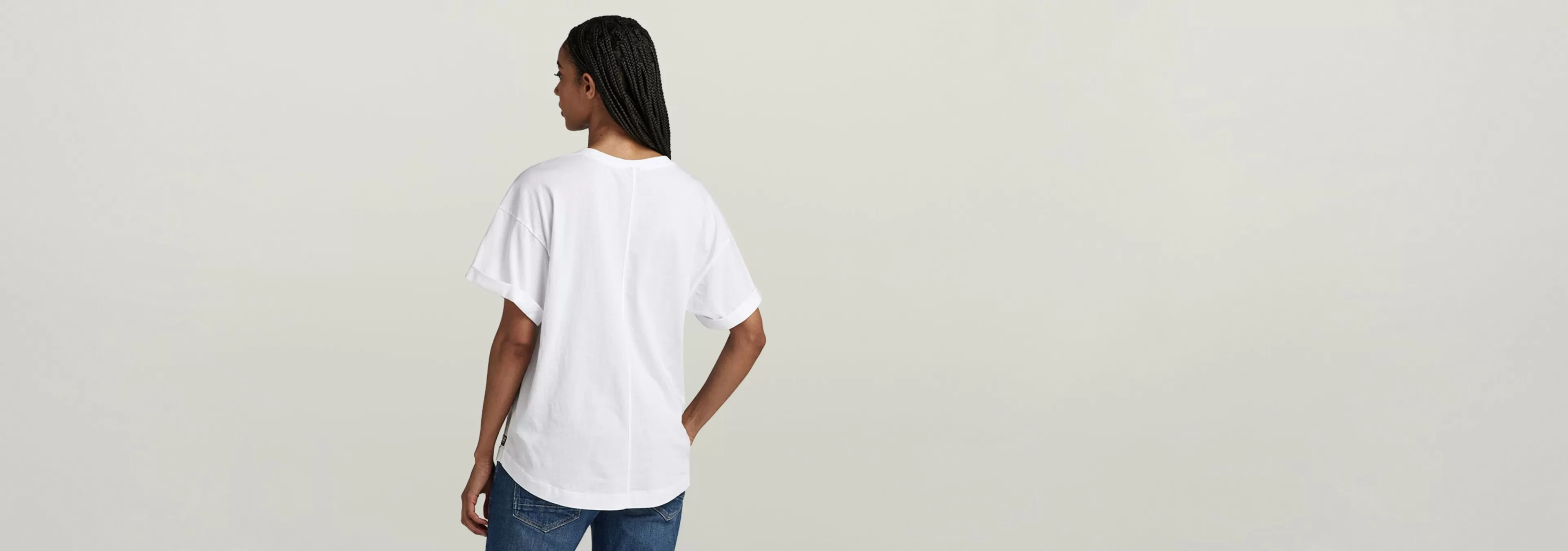 Best G-Star Rolled Up Sleeve Boyfriend Top white