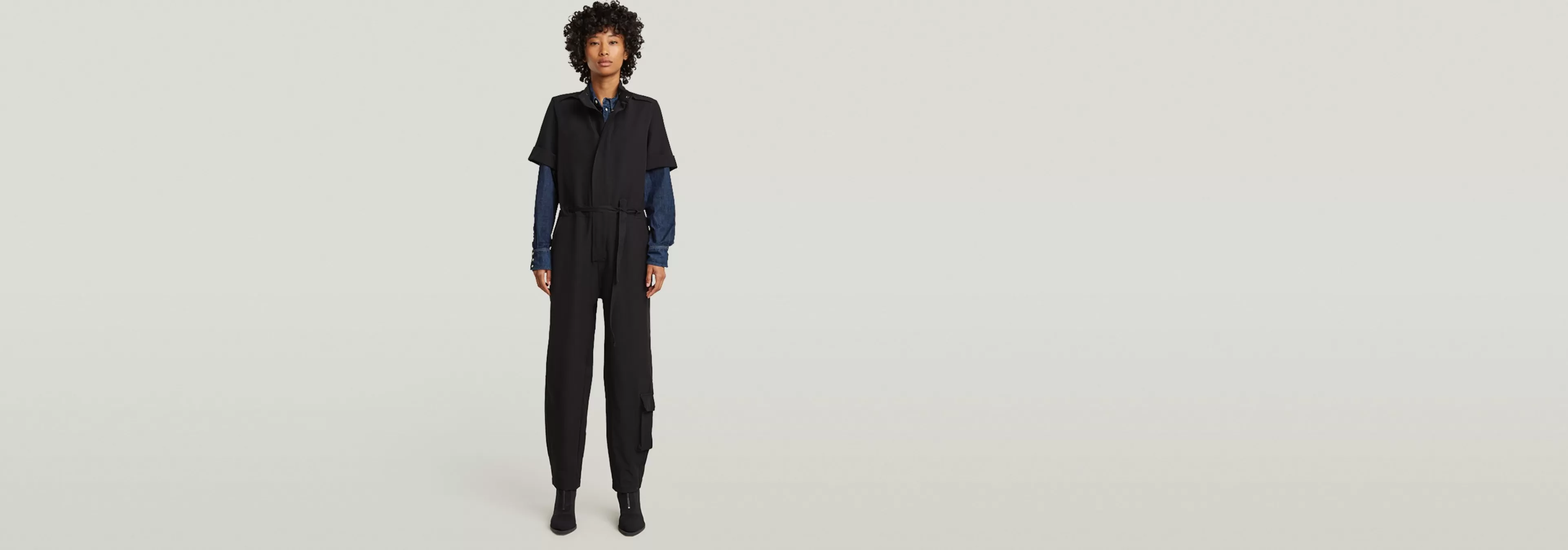 Discount G-Star Shortsleeve Workwear Jumpsuit dark black