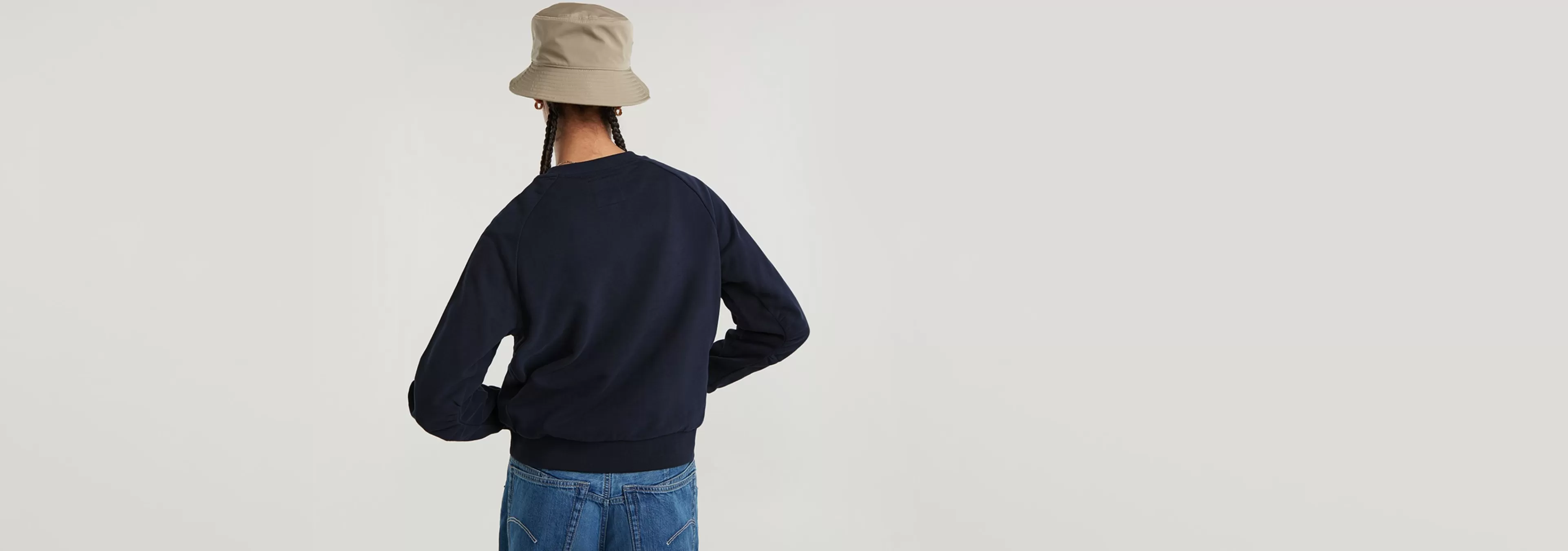 Discount G-Star Sleeve Construction Sweater osaka blue