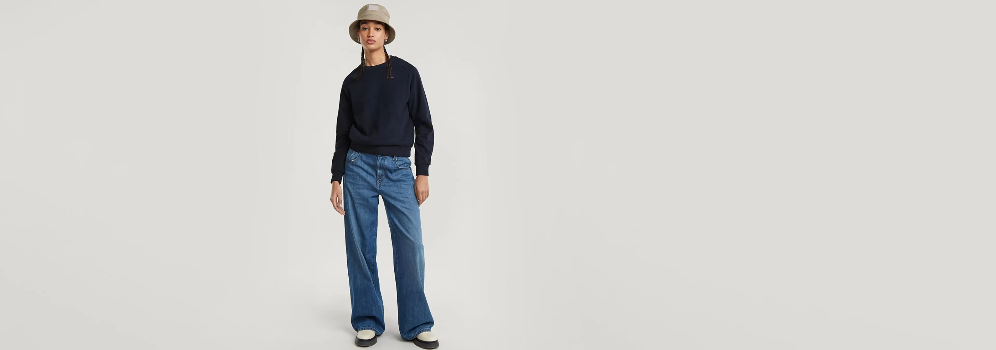 Discount G-Star Sleeve Construction Sweater osaka blue