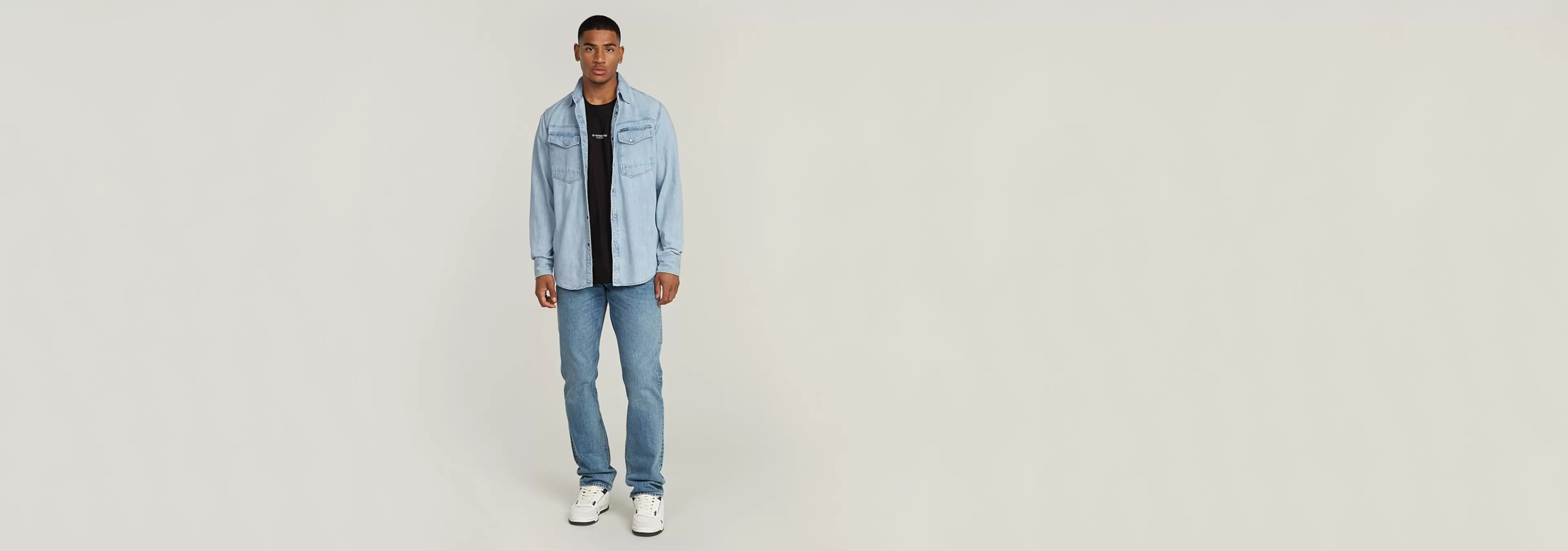 Best Sale G-Star Slim Denim Shirt sun faded blue mist