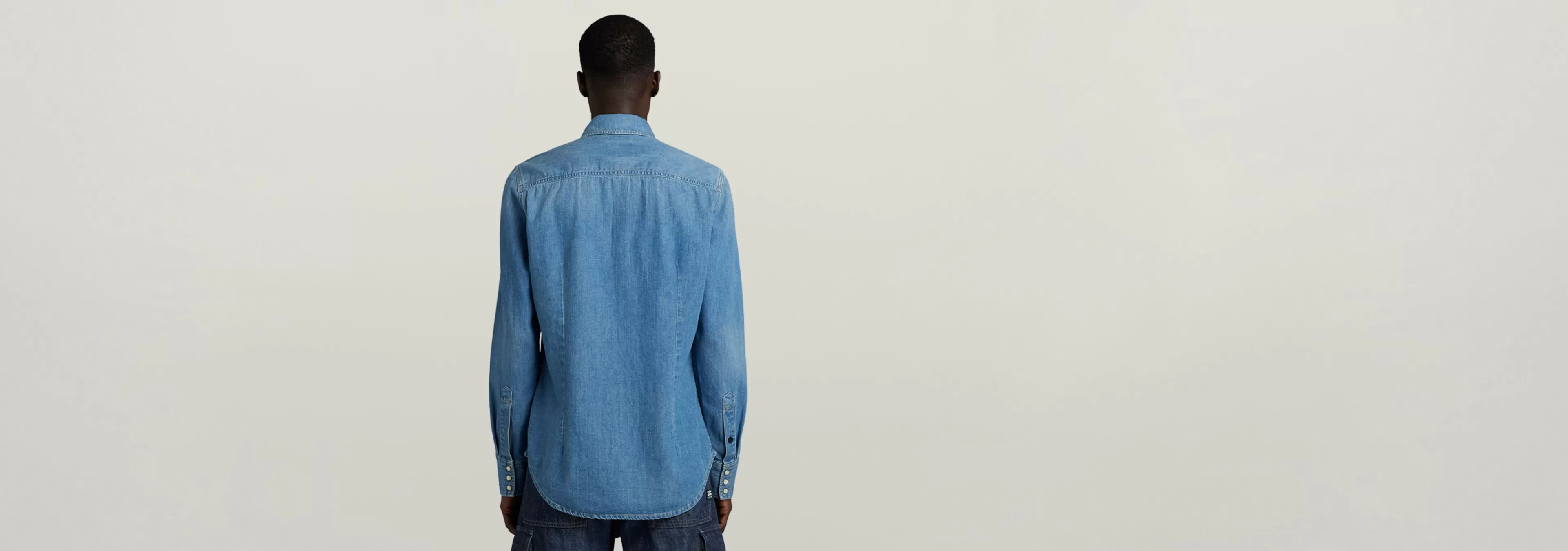 New G-Star Slim Denim Shirt faded cricket blue