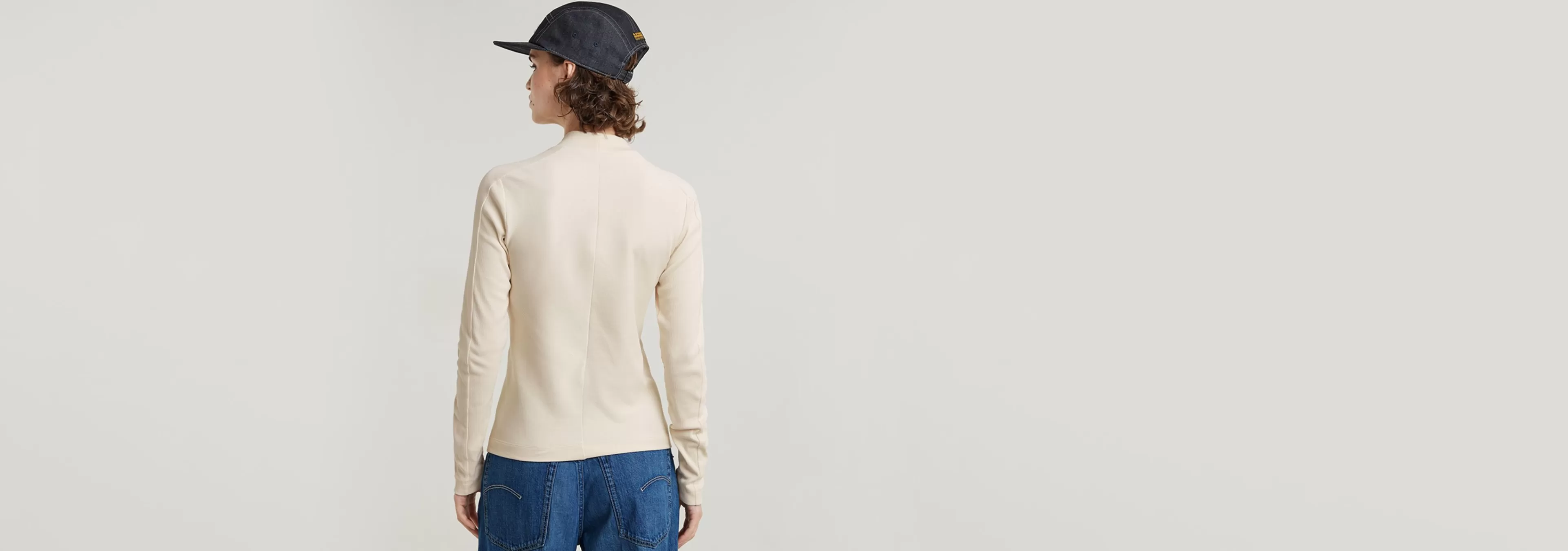 Discount G-Star Slim Rib Mock Top Chalk