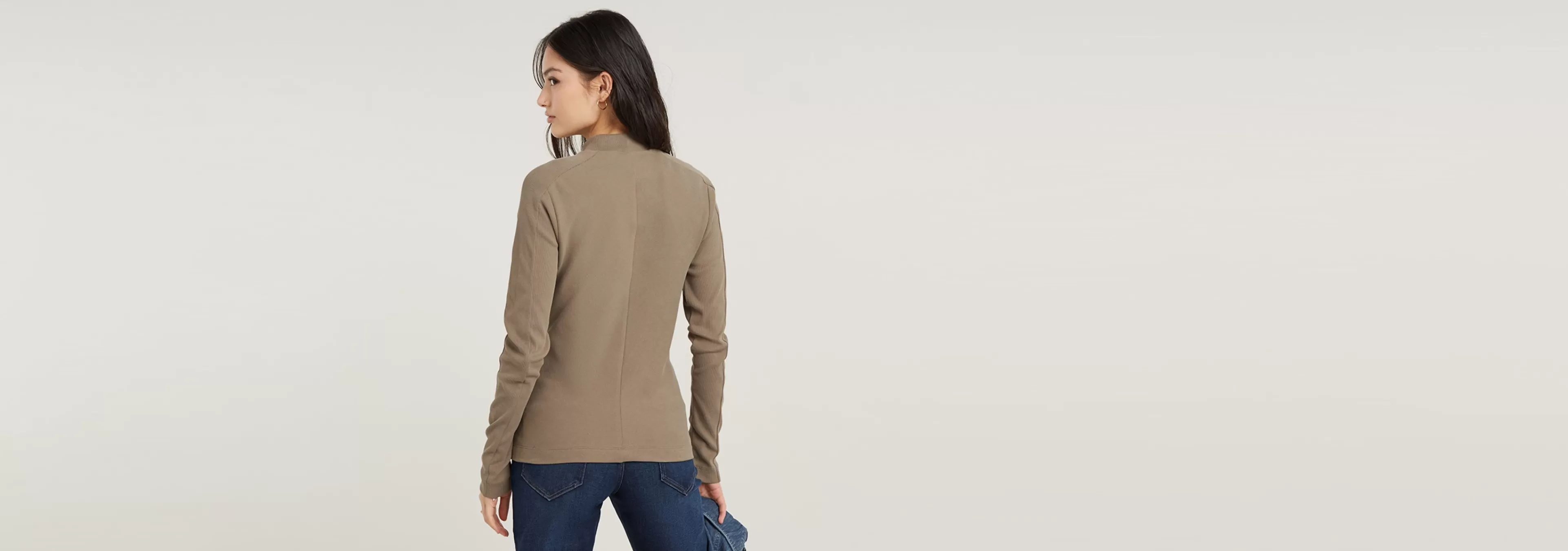 Outlet G-Star Slim Rib Mock Top brindle