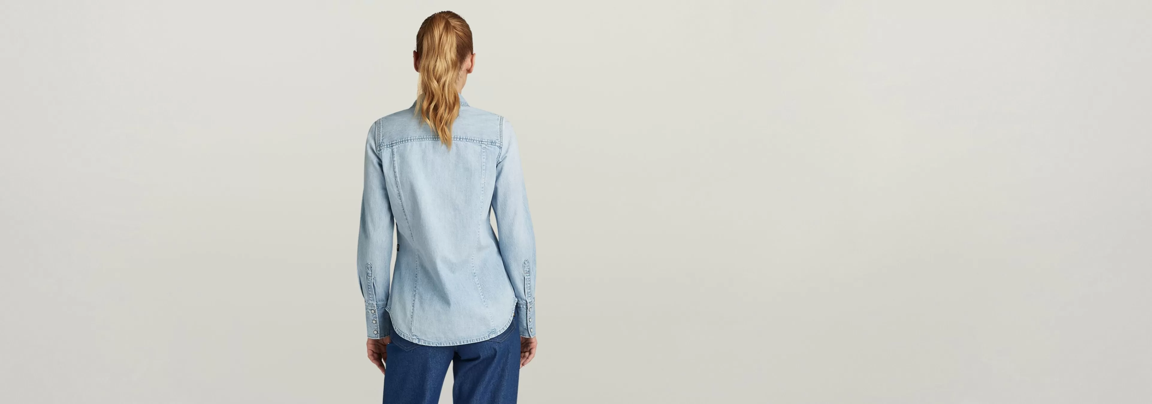 Store G-Star Slim Western Shirt sun faded blue mist