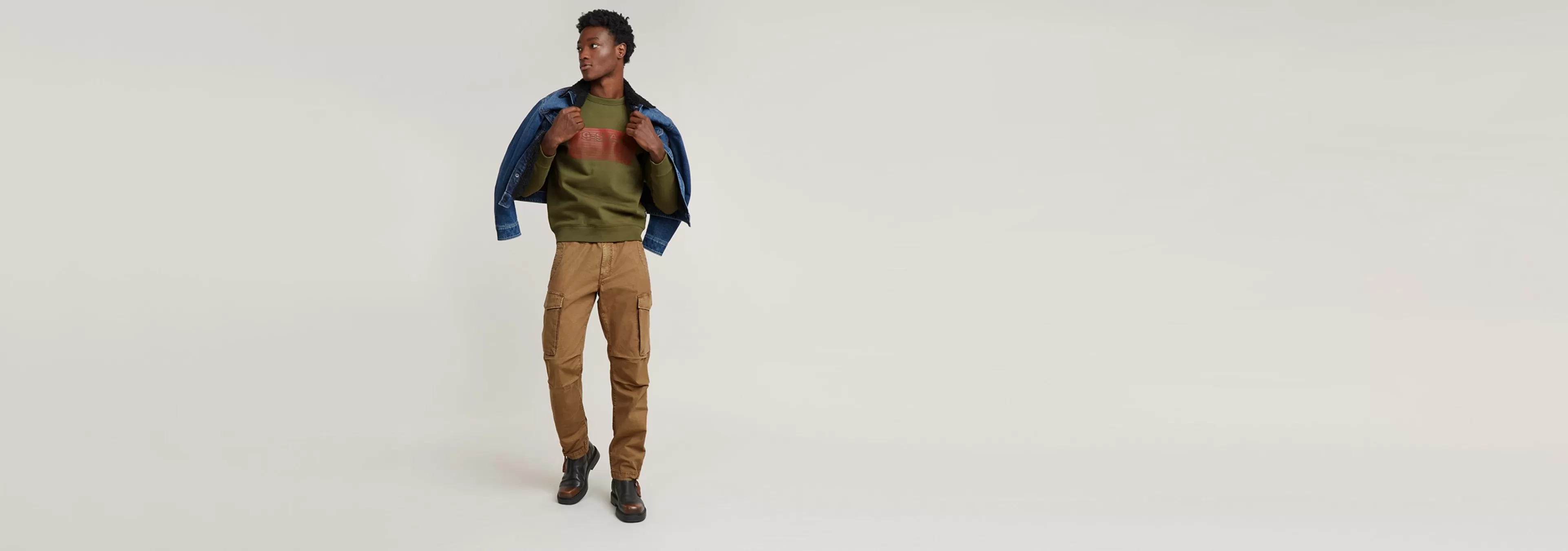 Sale G-Star Stacked Old Skool Logo Sweater Dark Moss