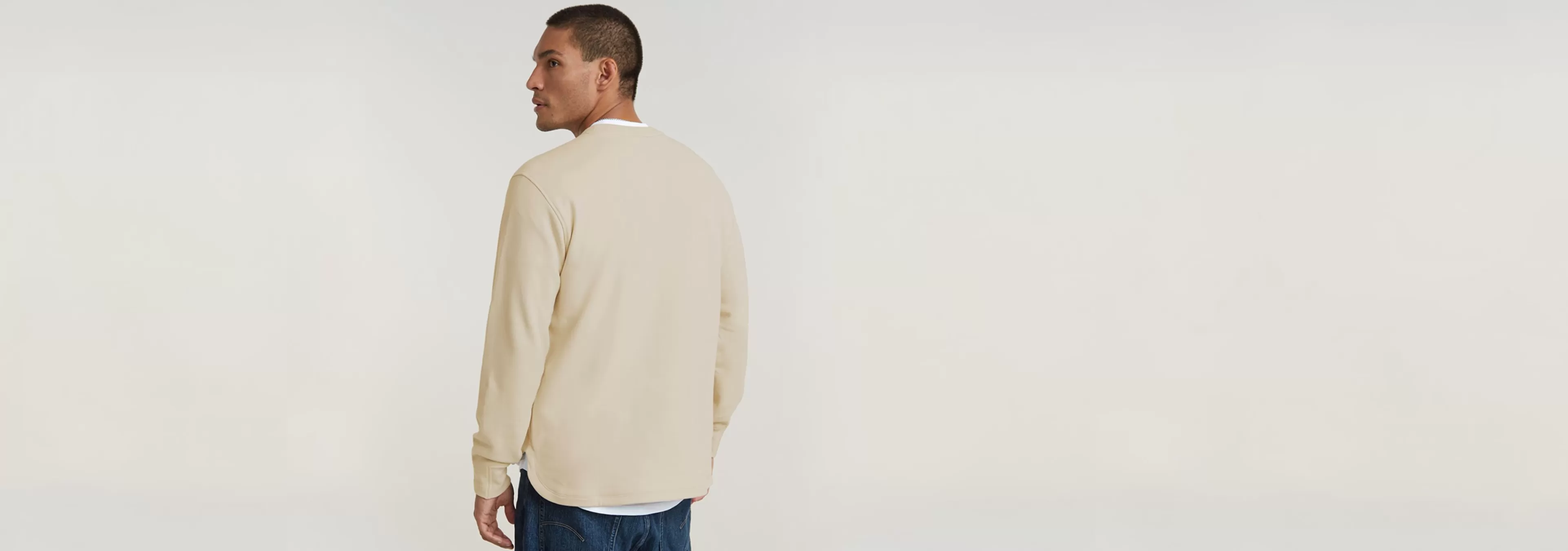 Cheap G-Star Stepped Hem Relaxed Sweater whitebait
