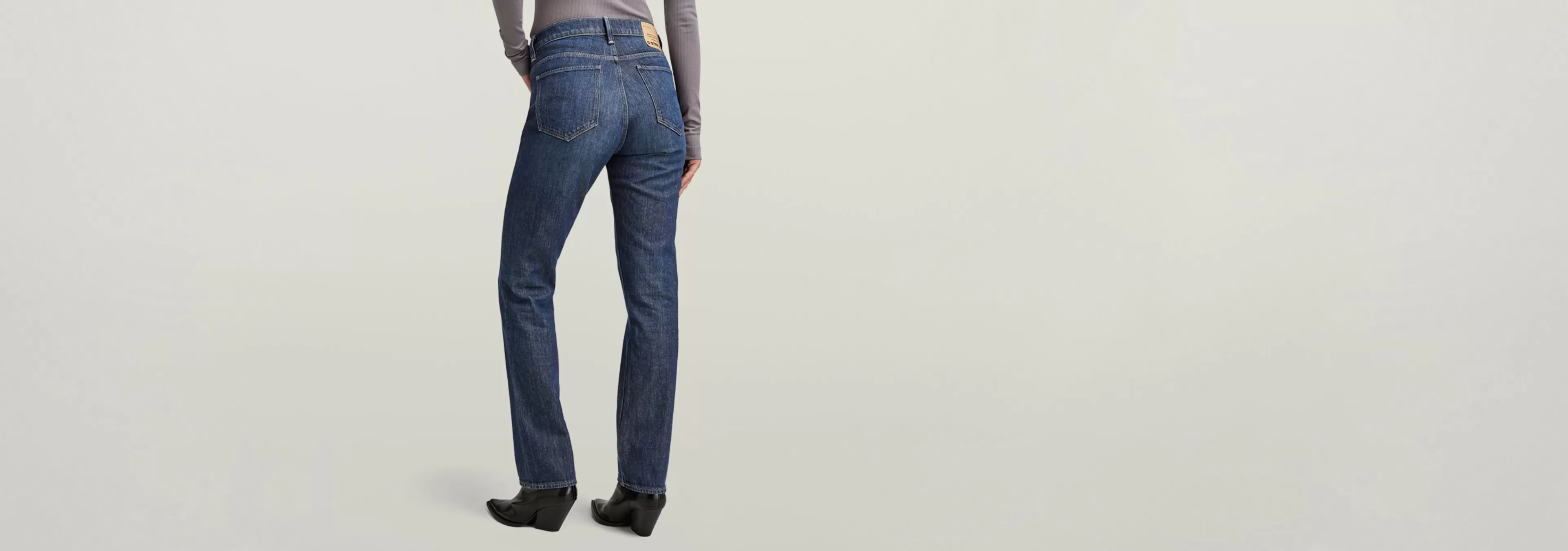Cheap G-Star Strace Straight Jeans worn in deep marine