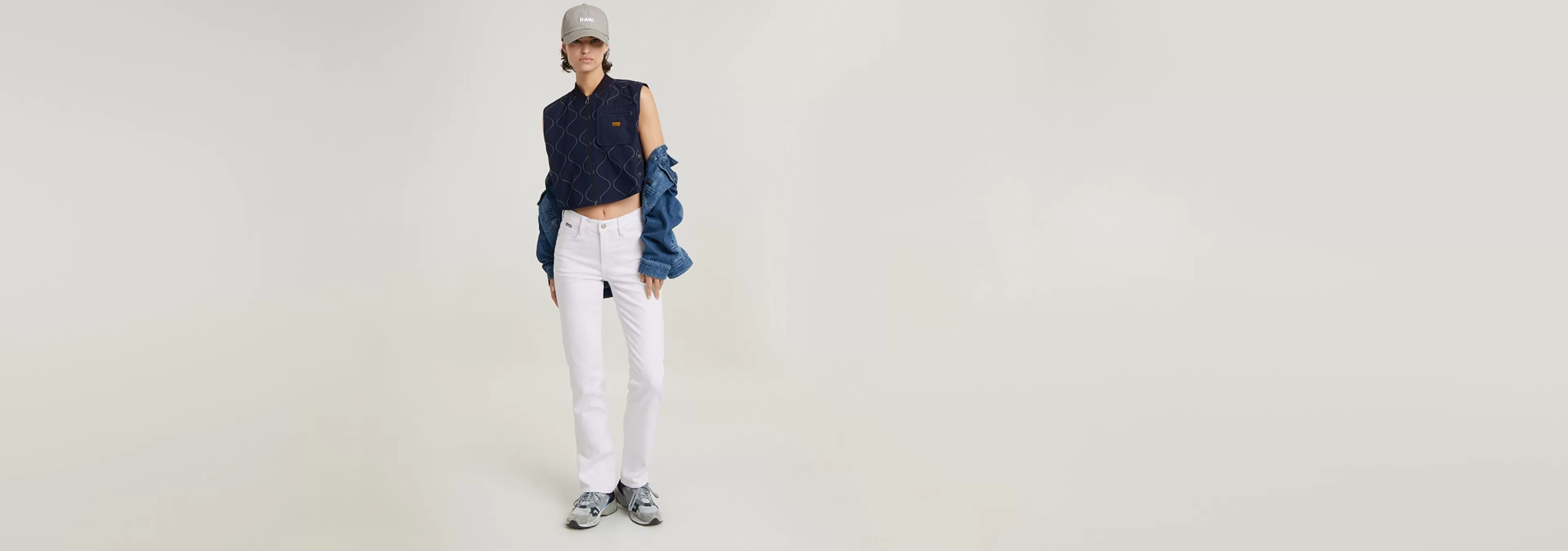 Best Sale G-Star Strace Straight Jeans paper white gd