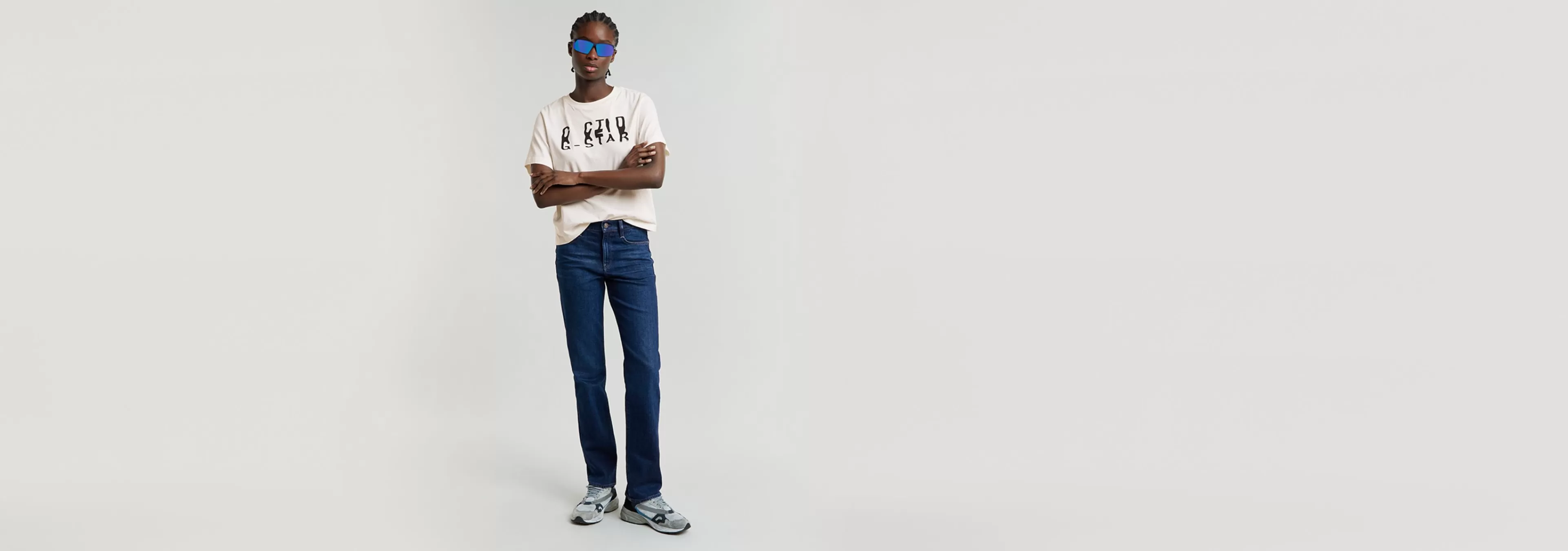 Sale G-Star Strace Straight Jeans worn in aster blue