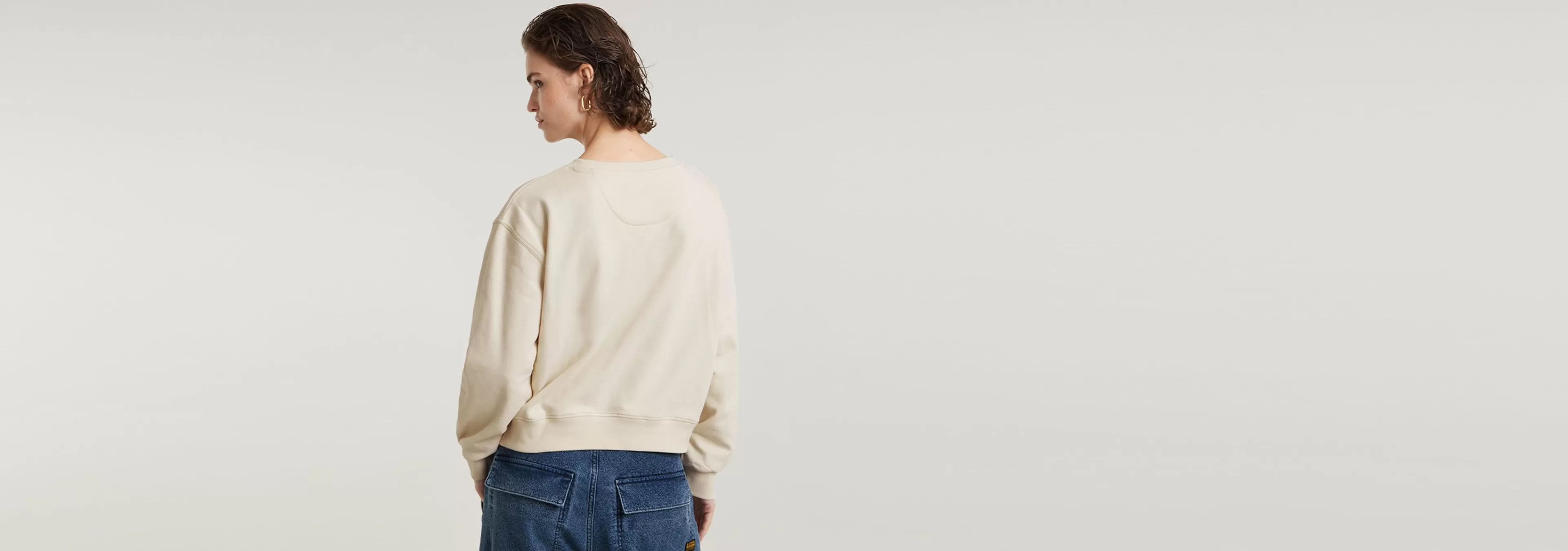 New G-Star Tape Loose Sweater Chalk
