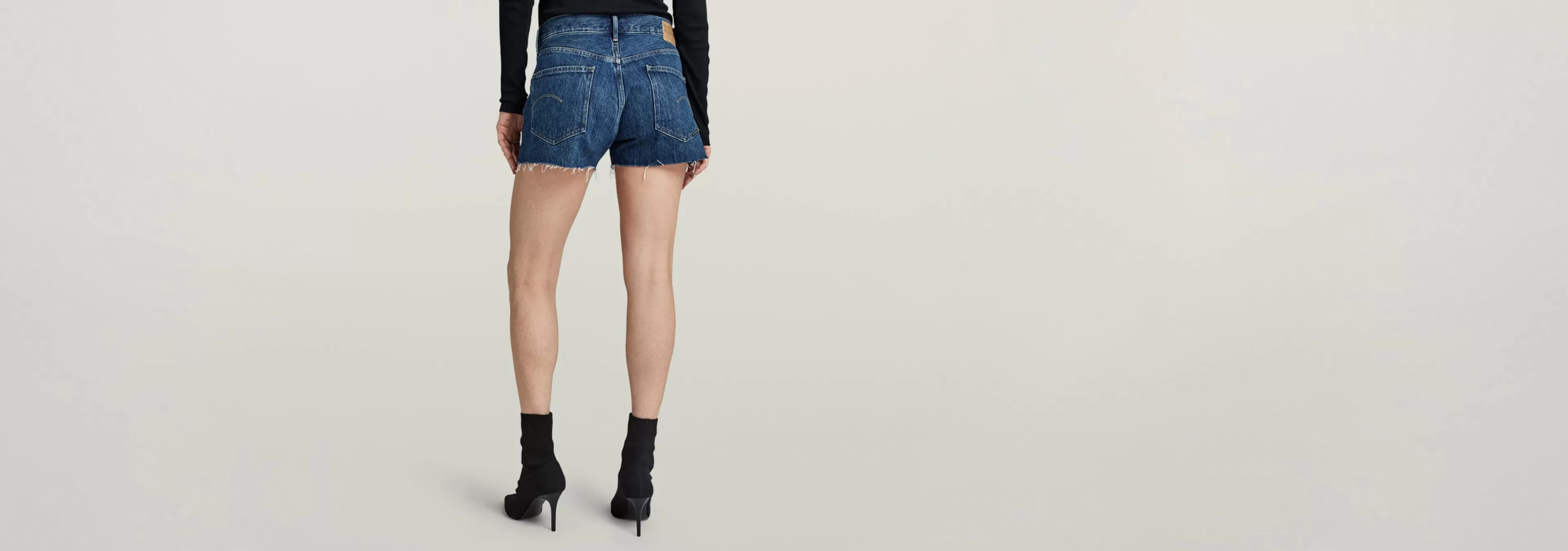 New G-Star True Denim Short Raw Edge worn in sentry blue