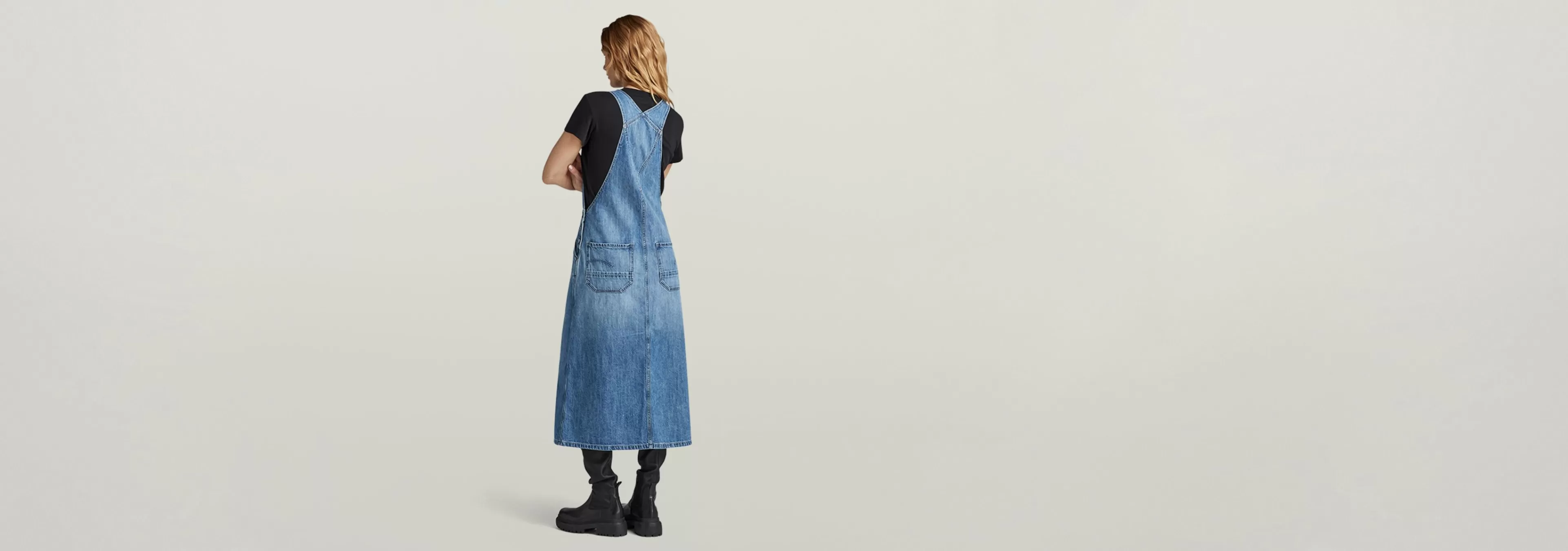 Hot G-Star Tuinbroekjurk Midi faded cliffside blue