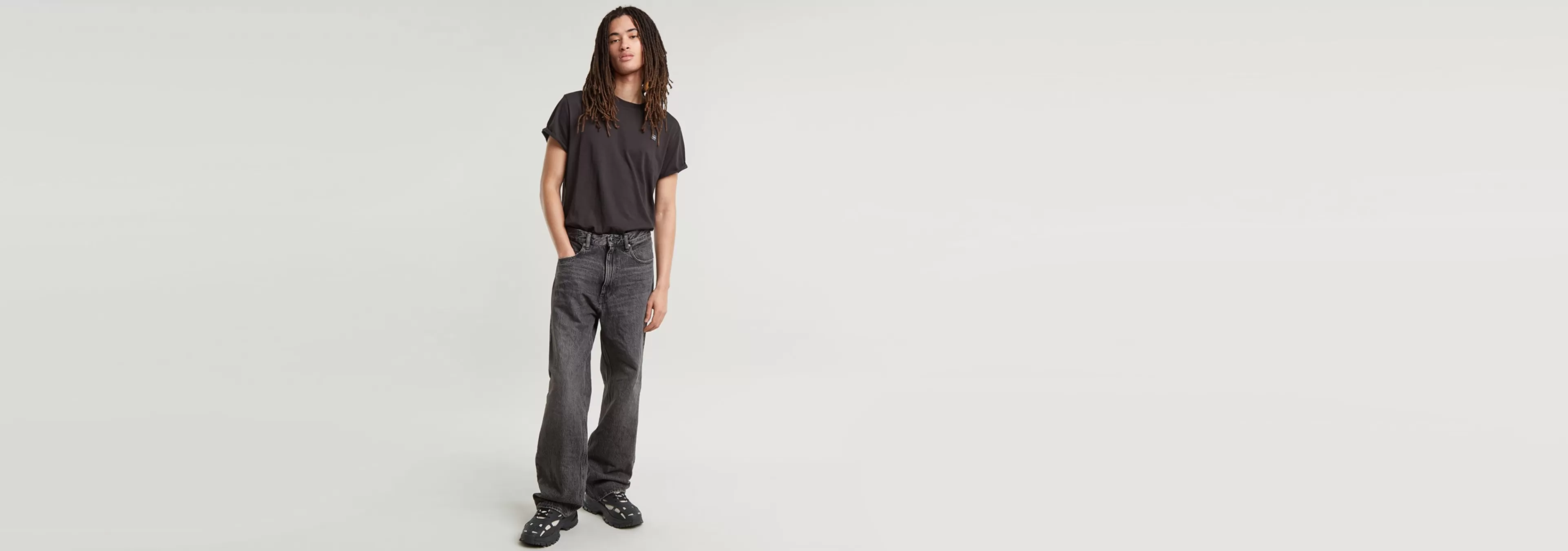 Outlet G-Star Type 96 Loose Jeans worn in rock bottom