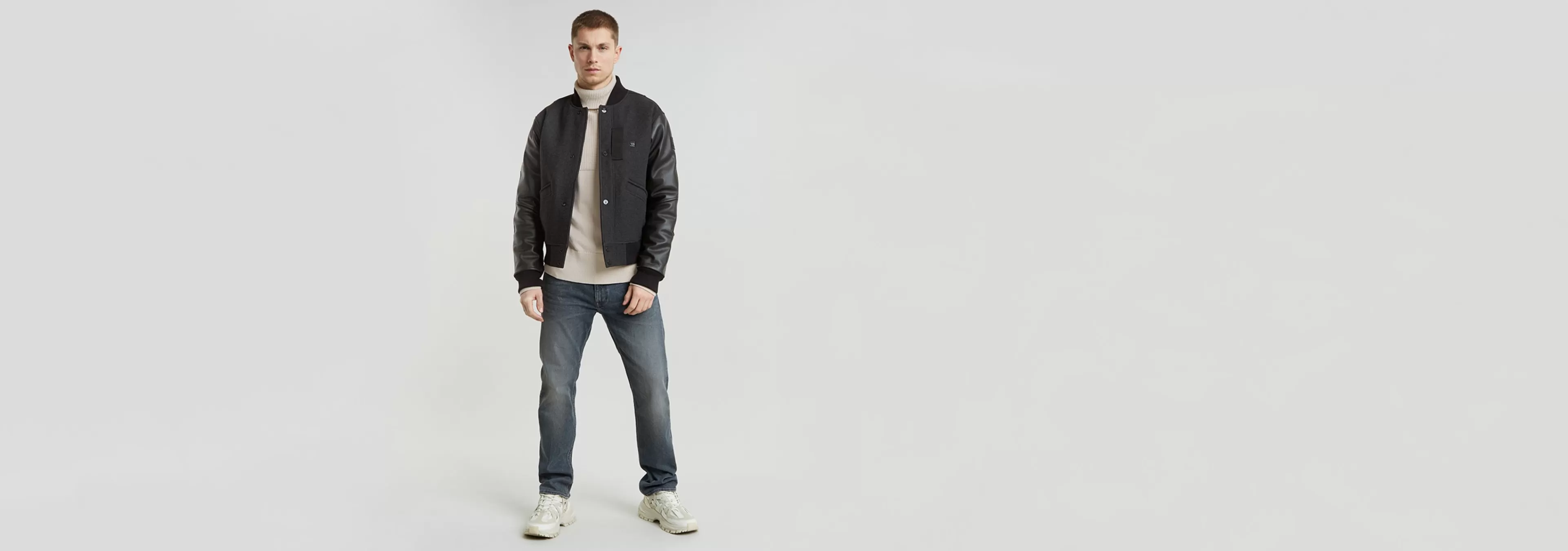 Fashion G-Star Varsity Wool Leren Jack Shadow