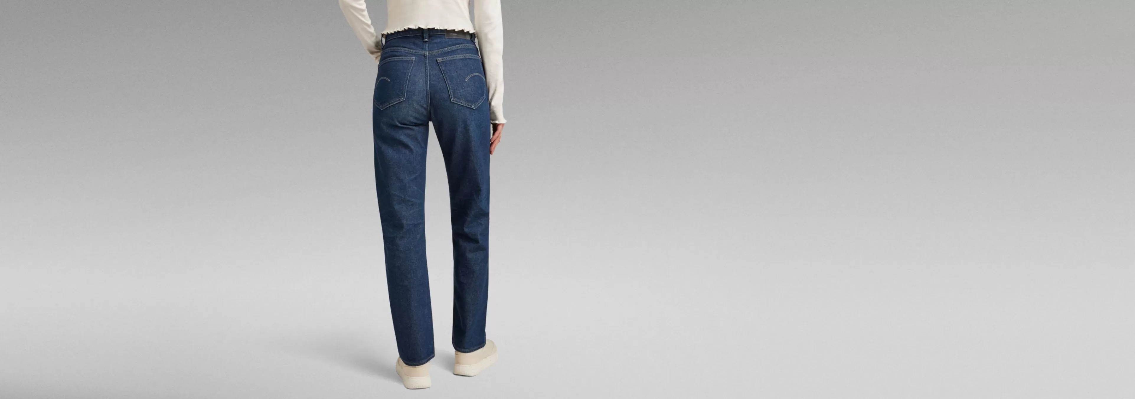 Clearance G-Star Viktoria High Straight Jeans worn in aster blue